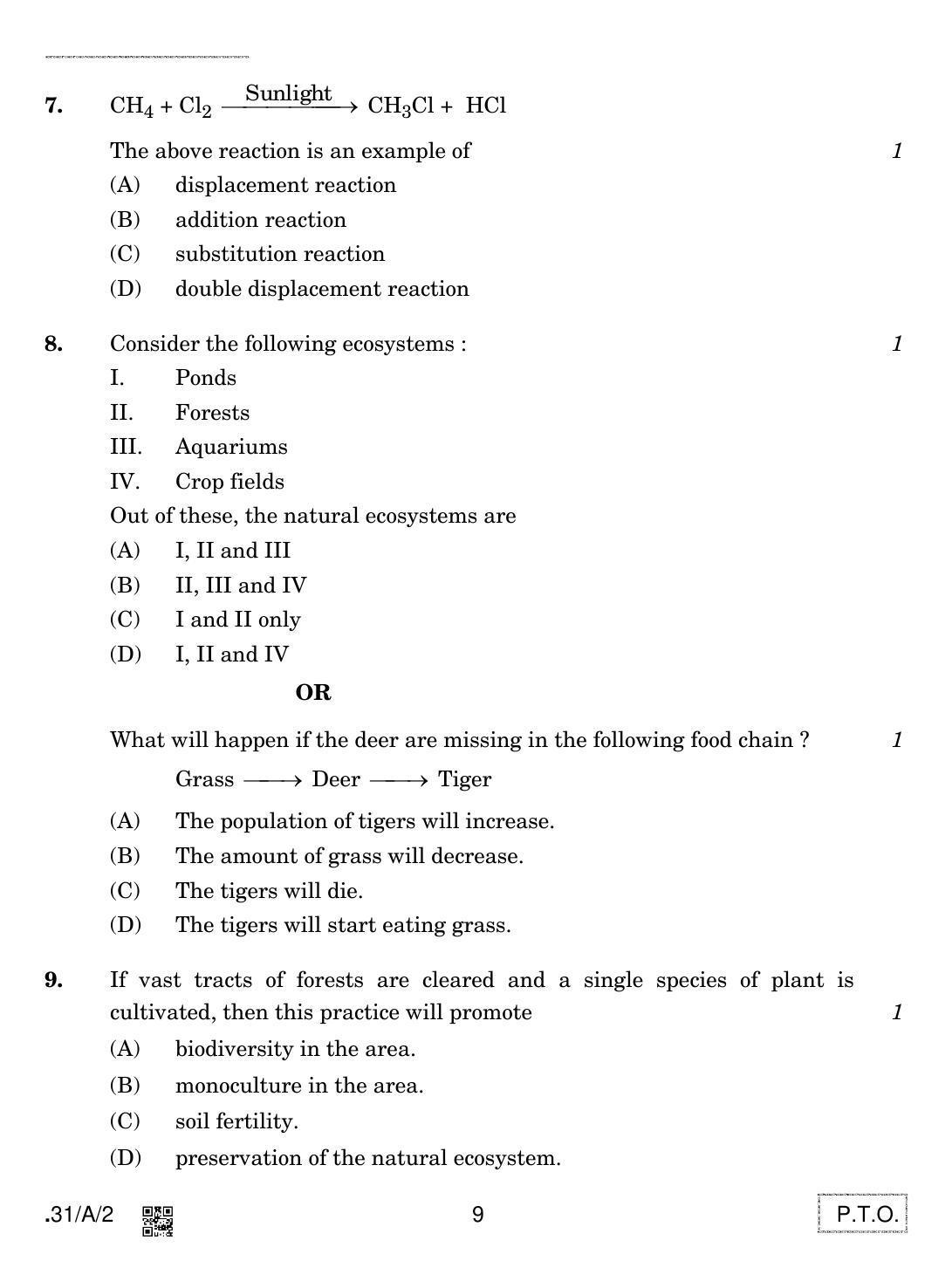 CBSE Class 10 31-C-2 - Science 2020 Compartment Question Paper - Page 9