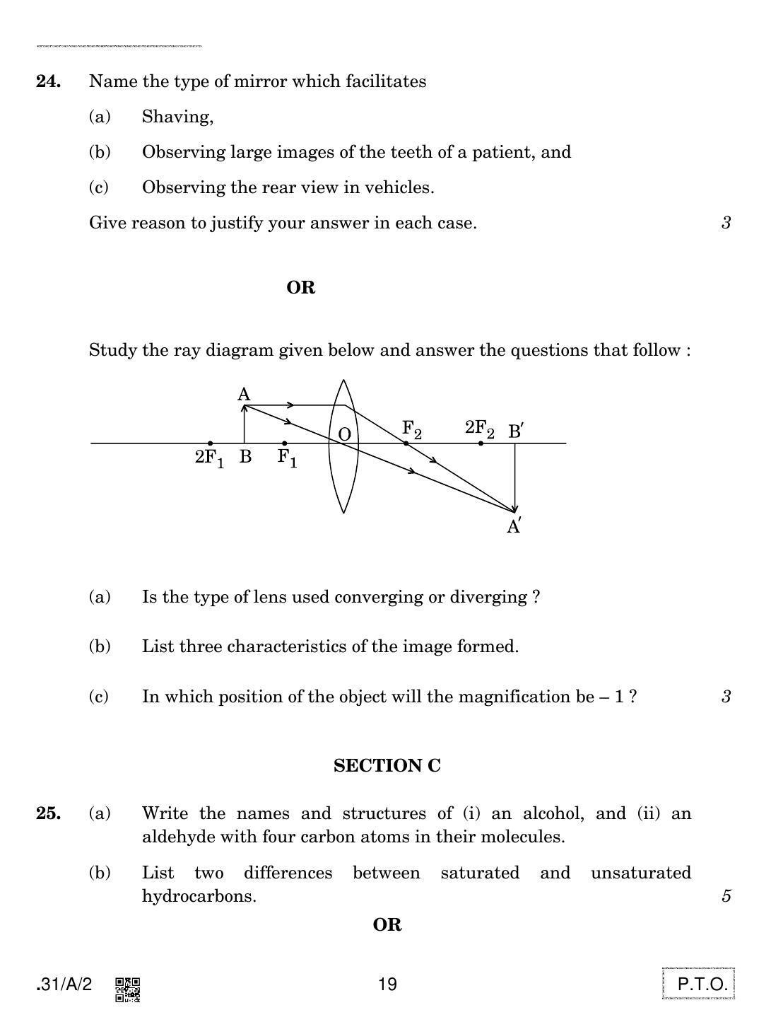 CBSE Class 10 31-C-2 - Science 2020 Compartment Question Paper - Page 19
