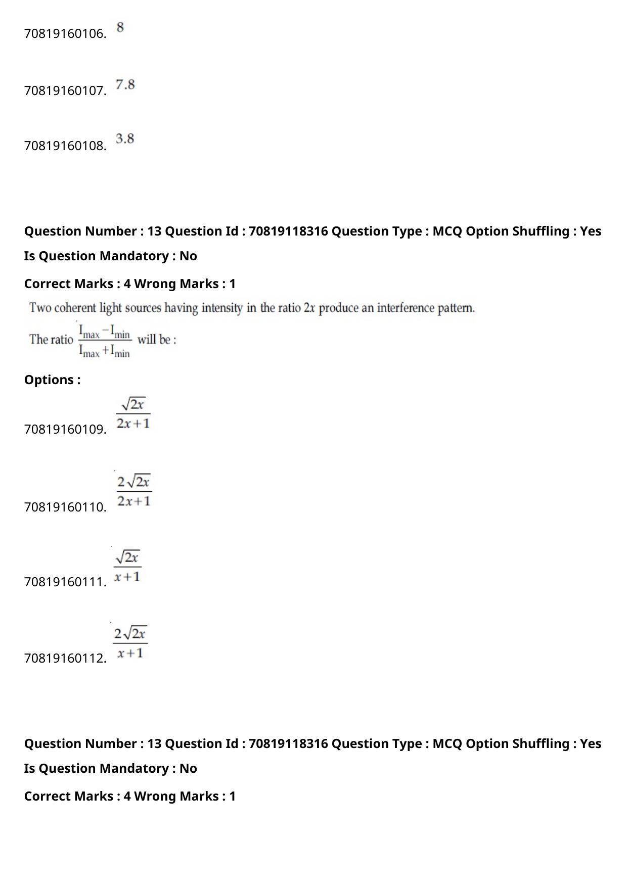 JEE Mains 2021: BTech Odiy (Shift 1) 25-02-2021 Question Paper - Page 17