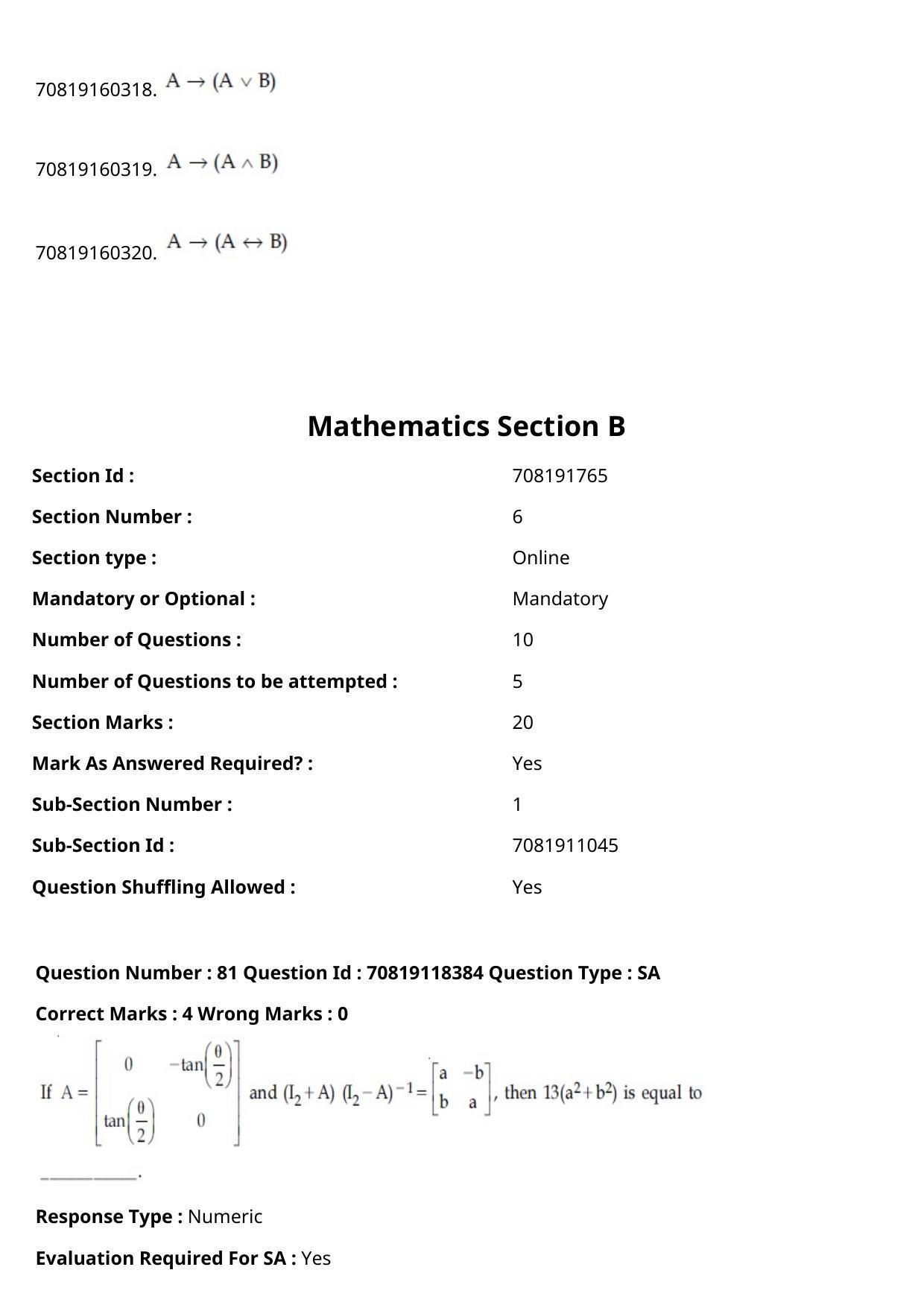 JEE Mains 2021: BTech Odiy (Shift 1) 25-02-2021 Question Paper - Page 94