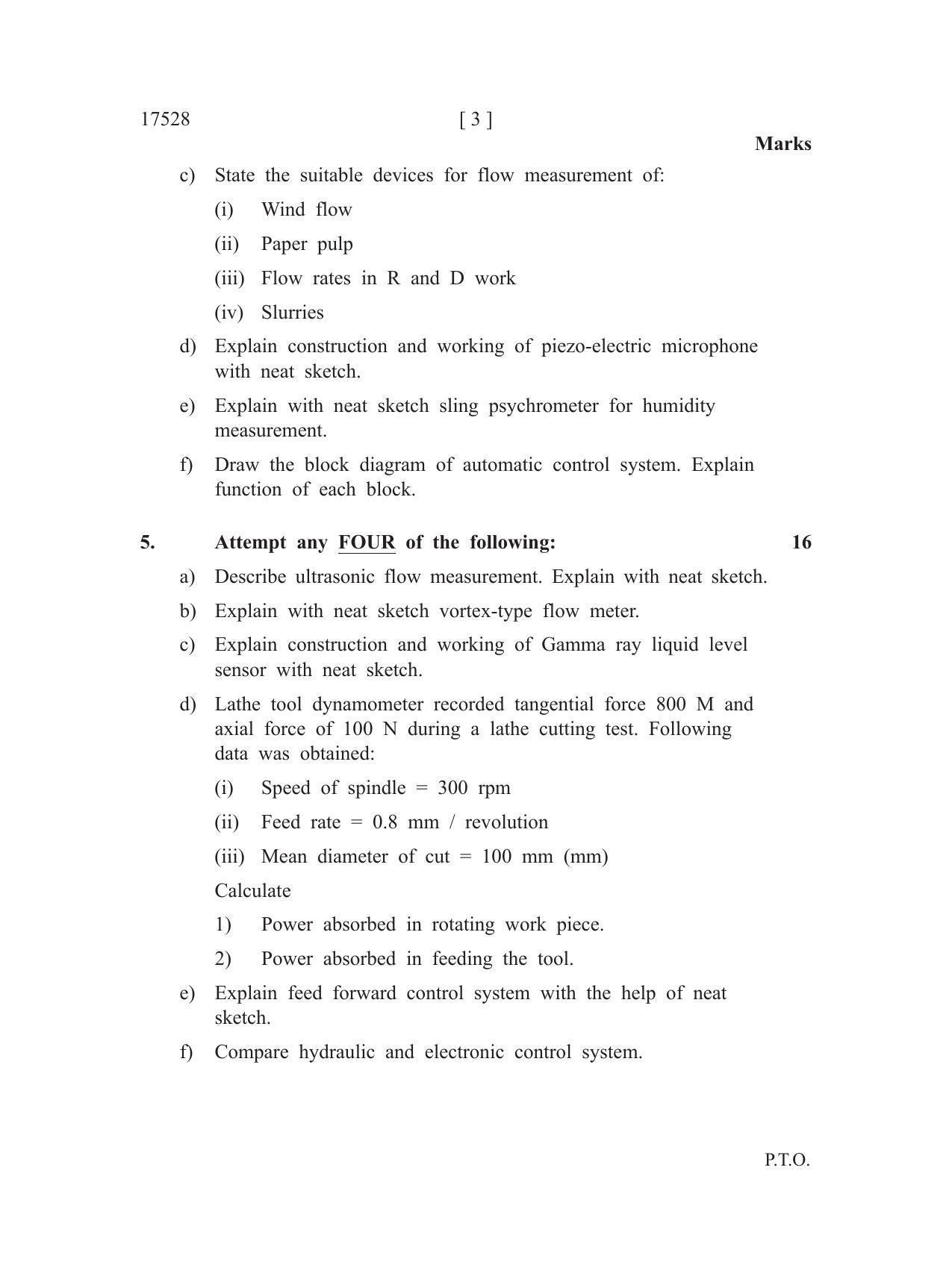 MSBTE Summer Question Paper 2019 - Measurement & Control - Page 3