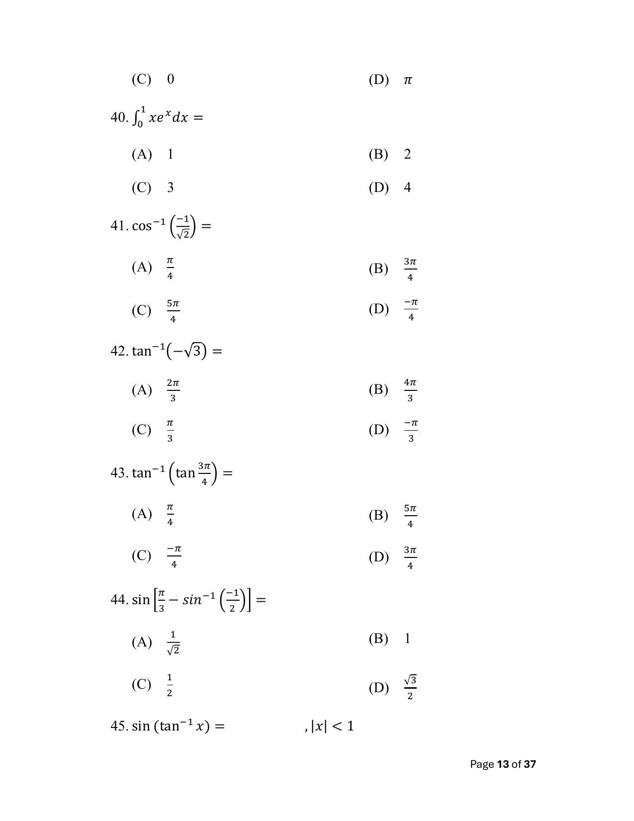 Bihar Board (BSEB) Class XII: 121/327- MATHEMATICS 2025 Model Question Paper - Page 13