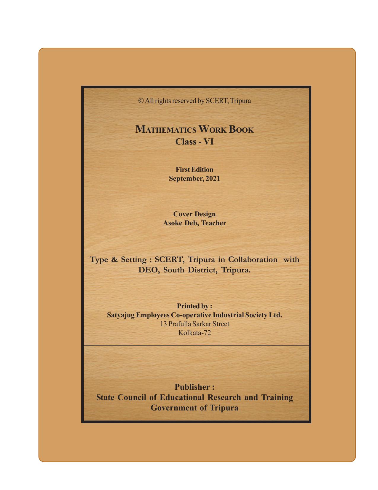 Tripura Board Class 6 Math English Version Workbooks - Page 2