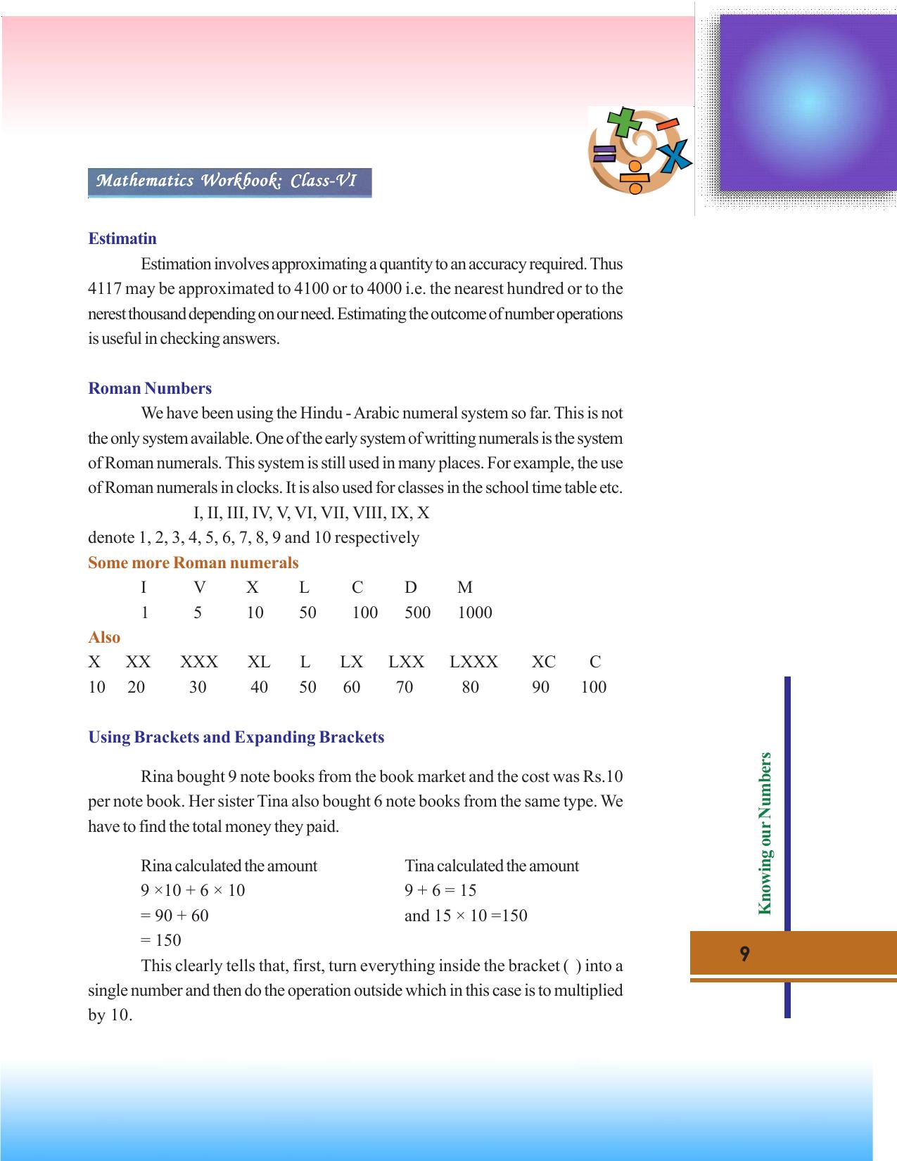 Tripura Board Class 6 Math English Version Workbooks - Page 9