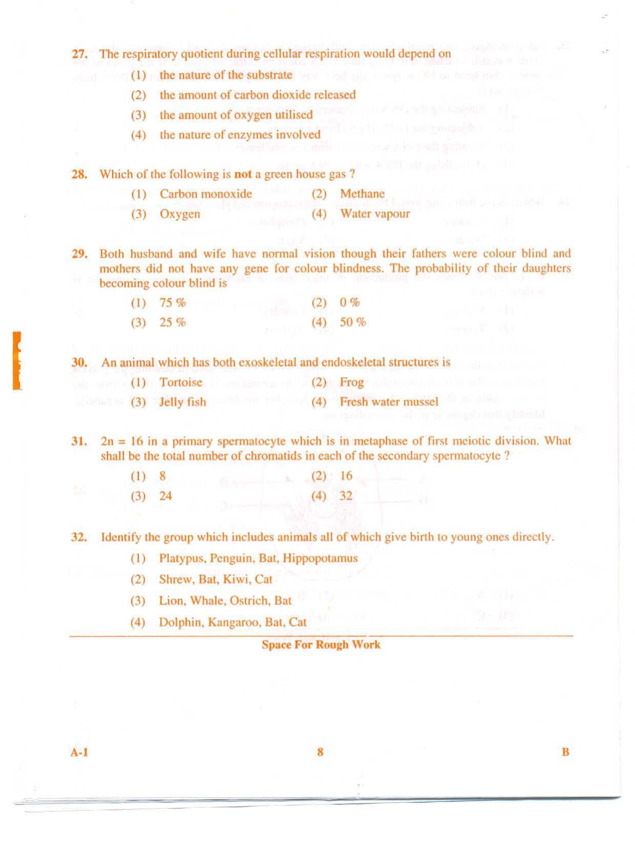 KCET Biology 2009 Question Papers - Page 8