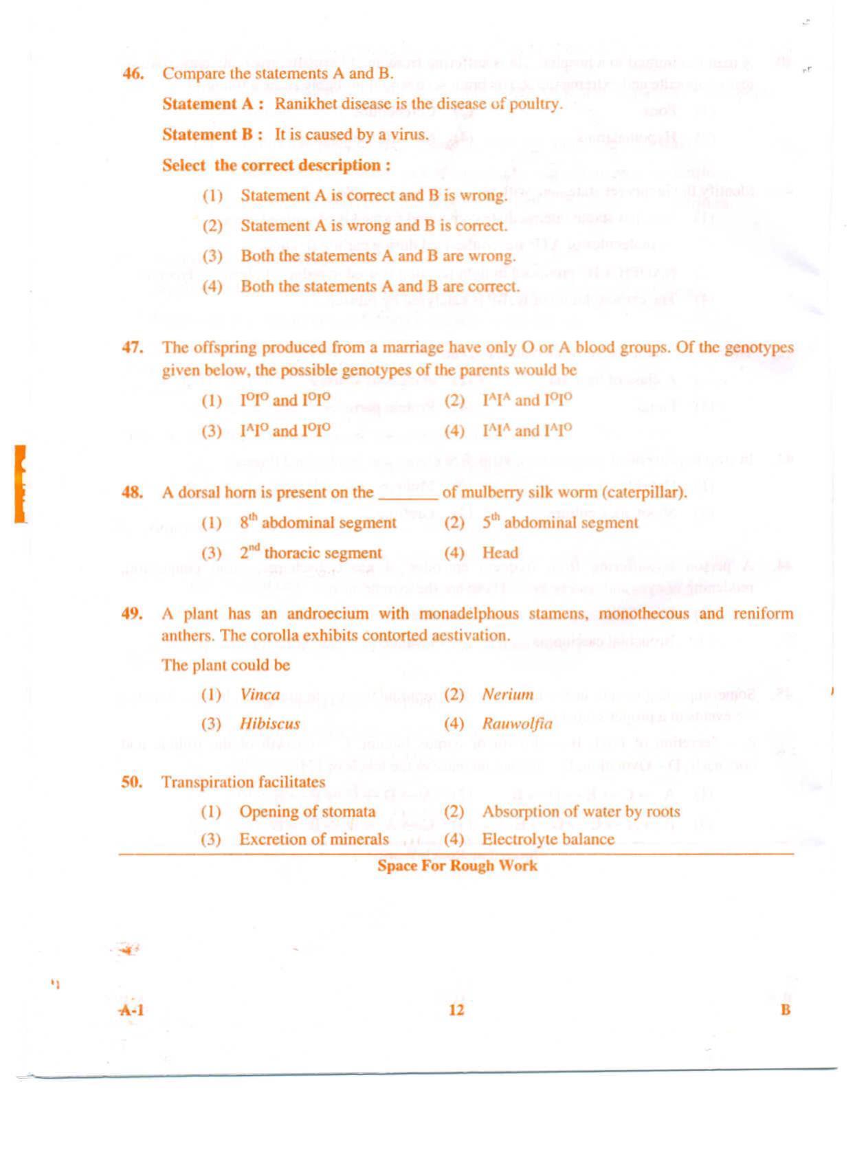 KCET Biology 2009 Question Papers - Page 12