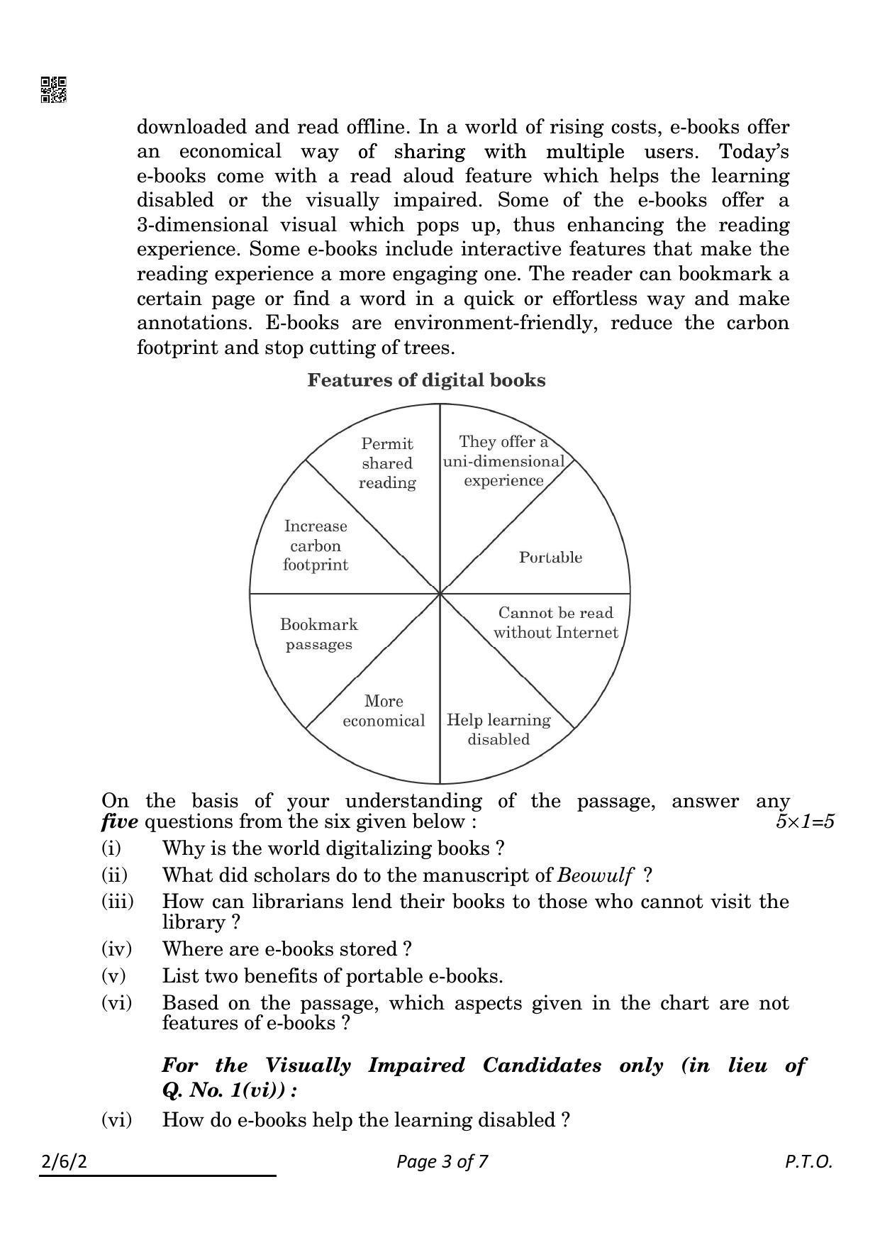 CBSE Class 10 2-6-2_English Language And Literature 2022 Compartment Question Paper - Page 3