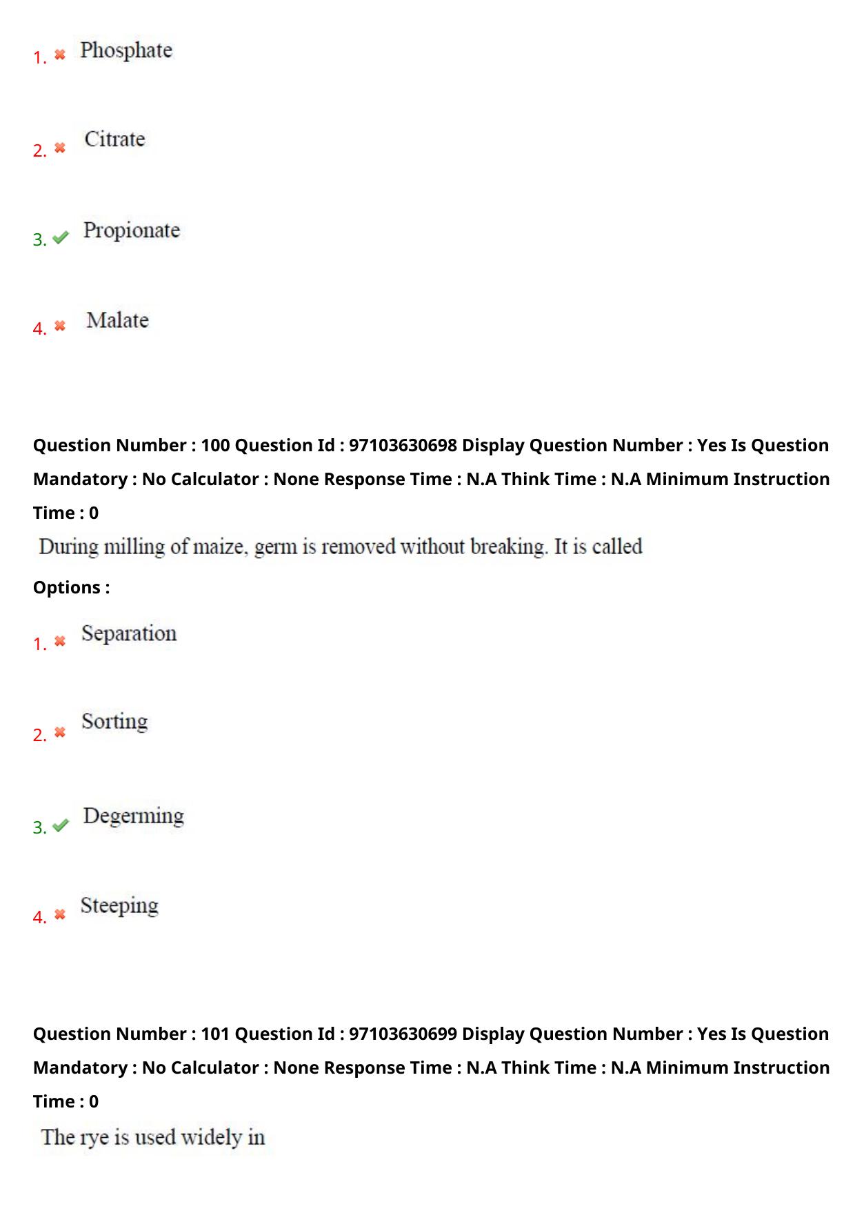 AP RCET 2024 Food Technology Question Paper - Page 59