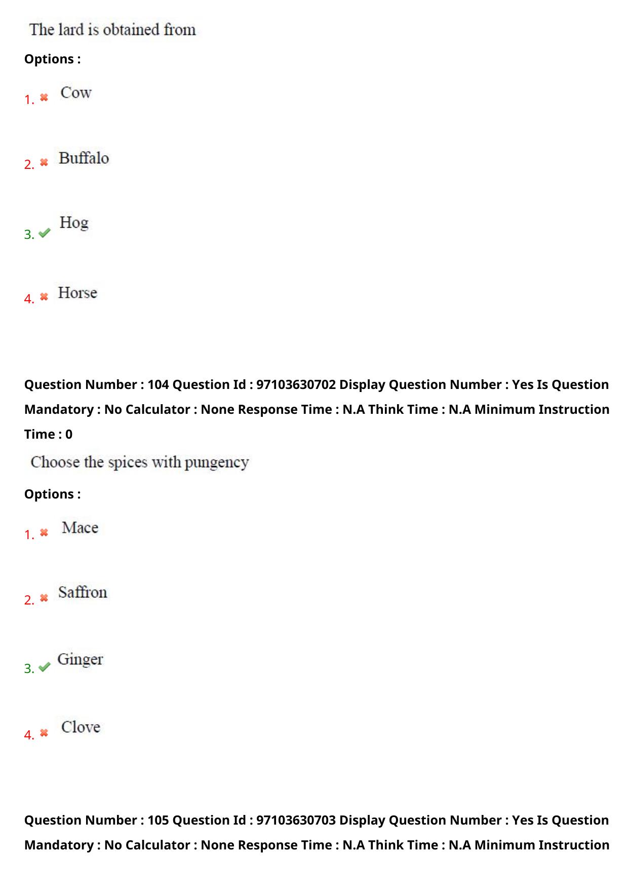 AP RCET 2024 Food Technology Question Paper - Page 61