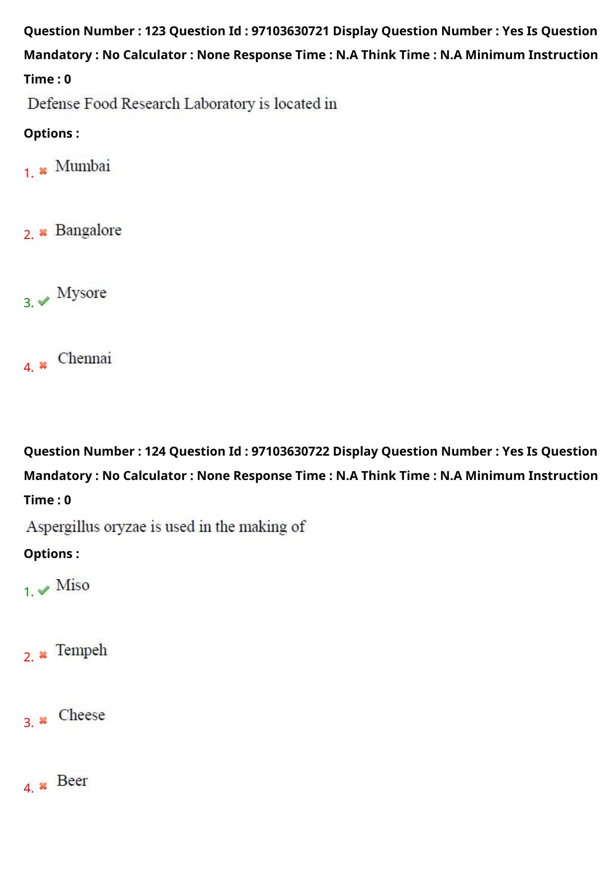 AP RCET 2024 Food Technology Question Paper - Page 71