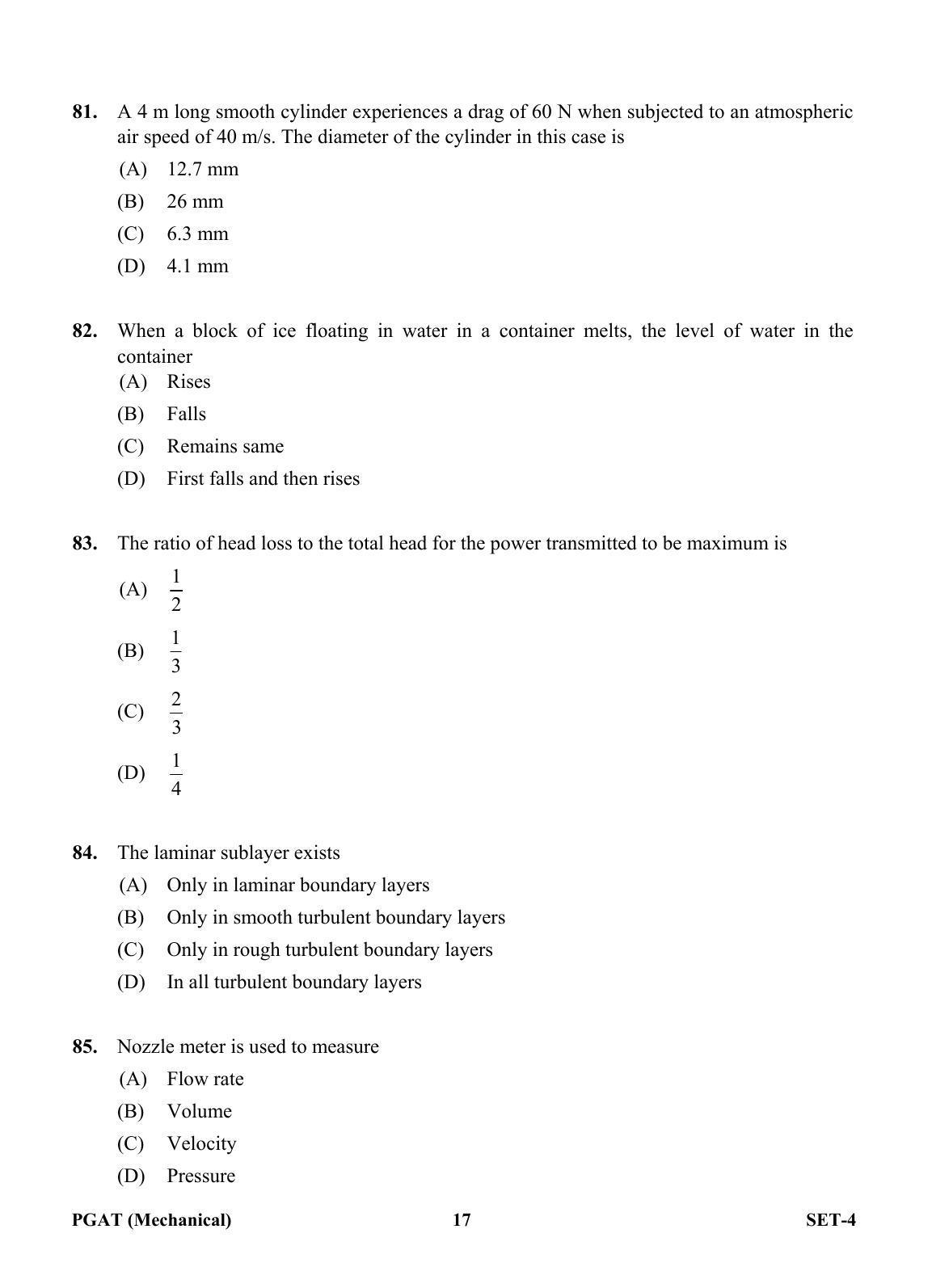 OJEE PGAT 2013 Mechanical Set 4 Question Paper - Page 16