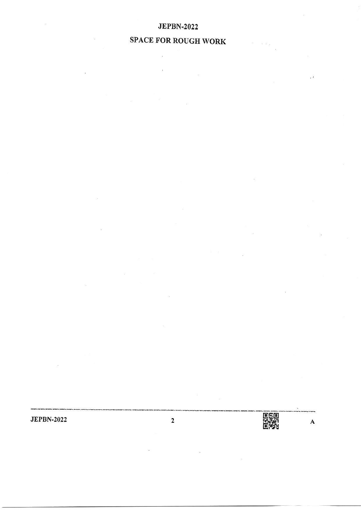WBJEE JEPBN 2022 Question Paper - Page 2