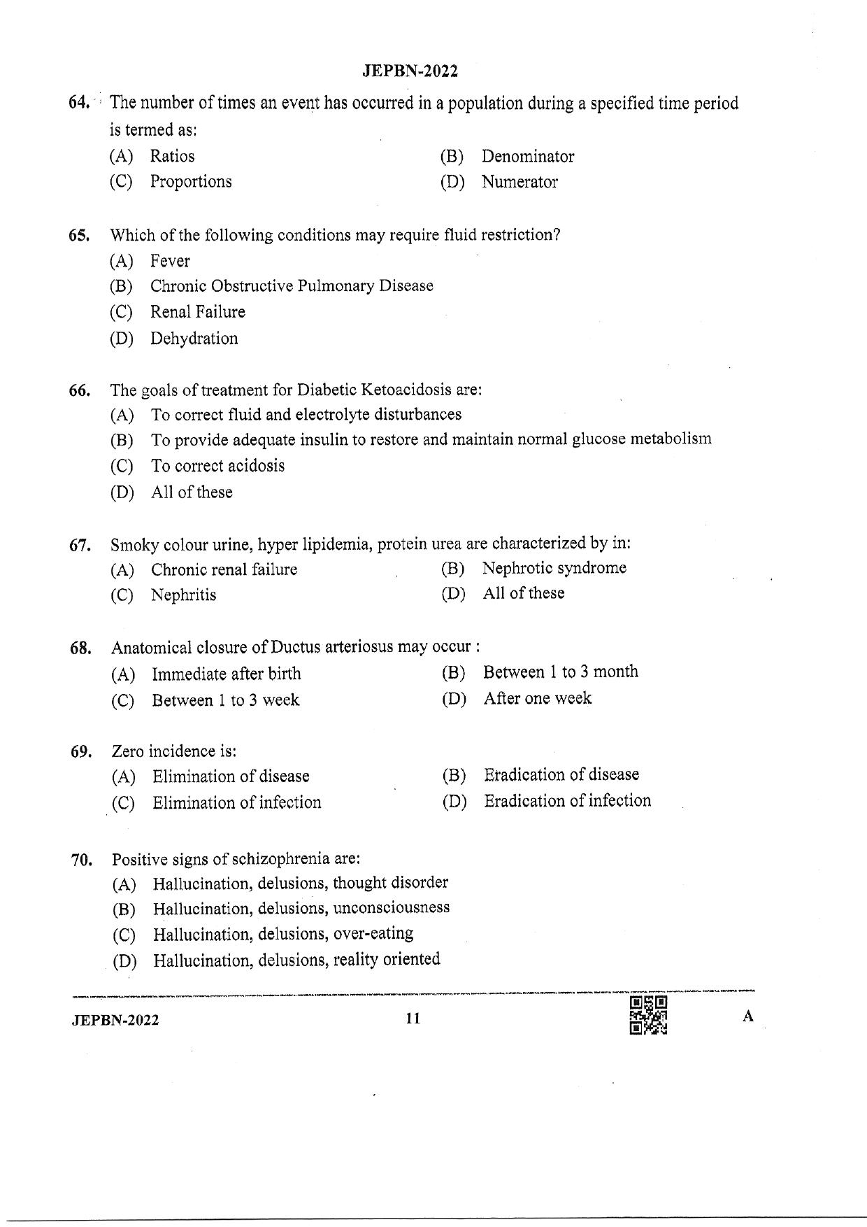 WBJEE JEPBN 2022 Question Paper - Page 11