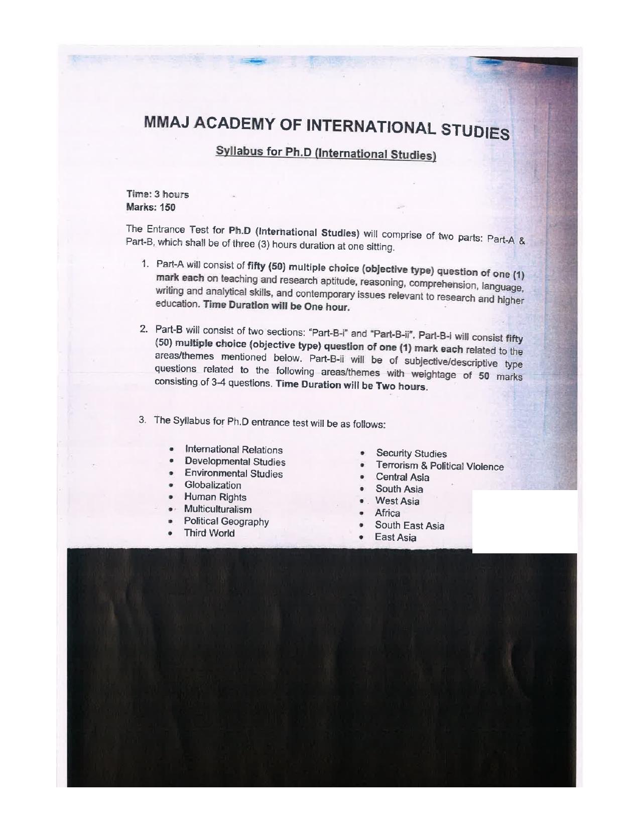 JMI Entrance Exam FACULTY OF SOCIAL SCIENCES Syllabus - Page 23