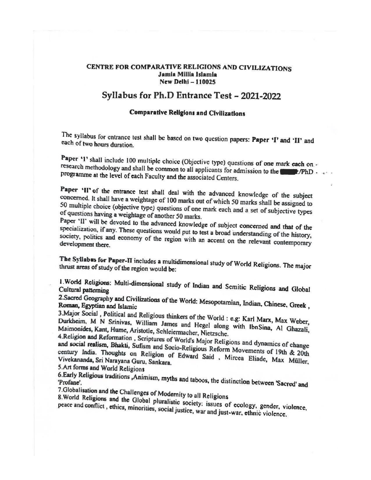 JMI Entrance Exam FACULTY OF SOCIAL SCIENCES Syllabus - Page 34