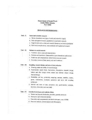JMI Entrance Exam FACULTY OF SOCIAL SCIENCES Syllabus