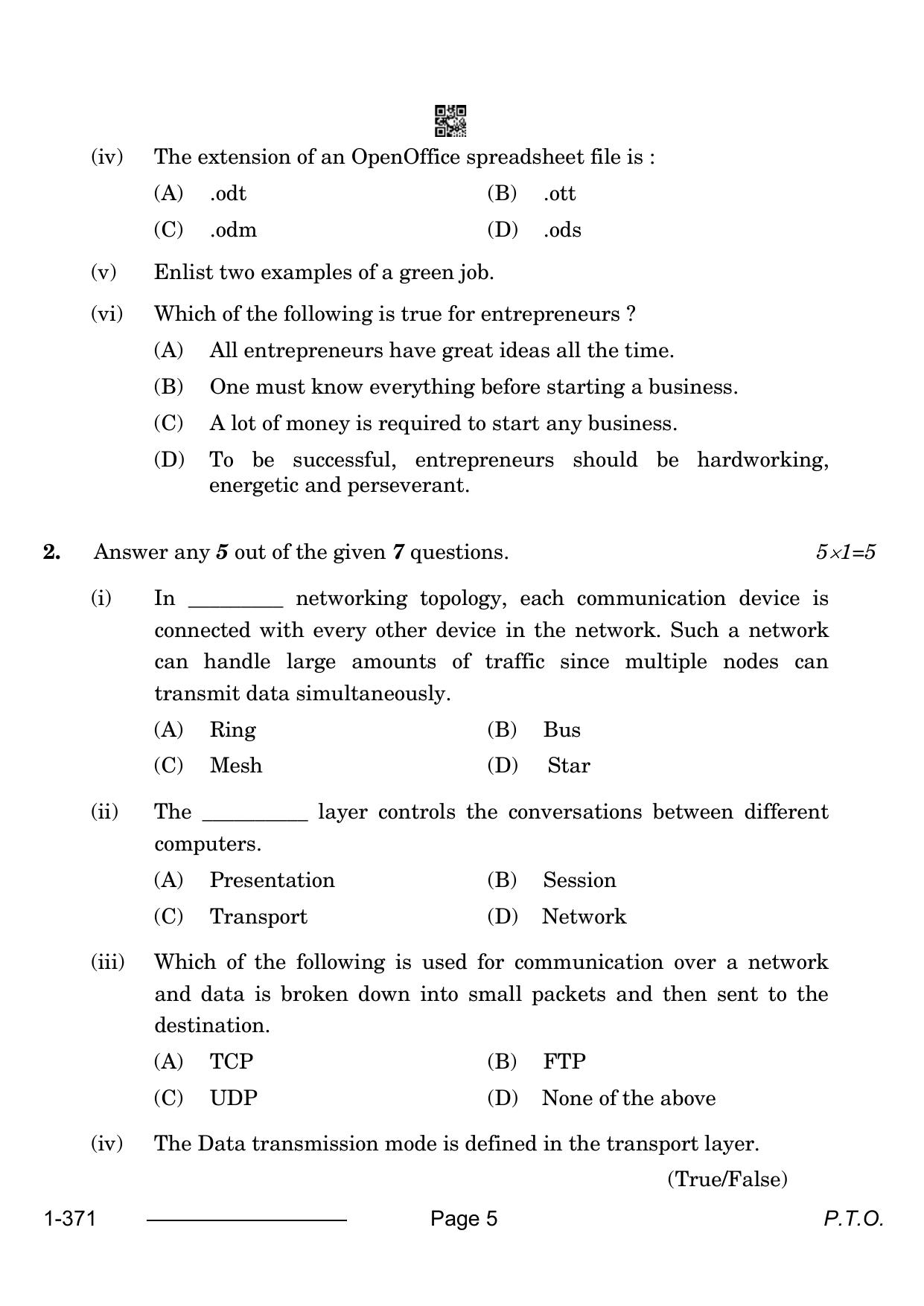 CBSE Class 12 Electronics And Hardware 2024 Question Paper - Page 5