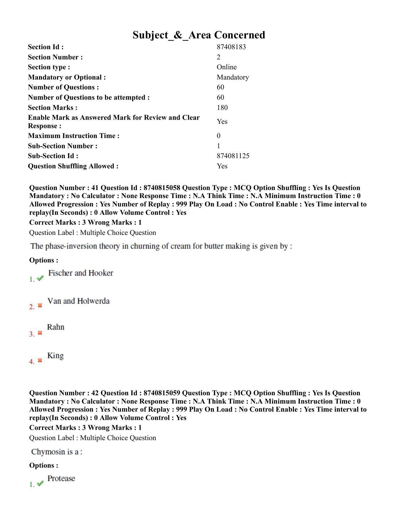 BHU RET Dairying Technology 2020 Question Paper  - Page 28