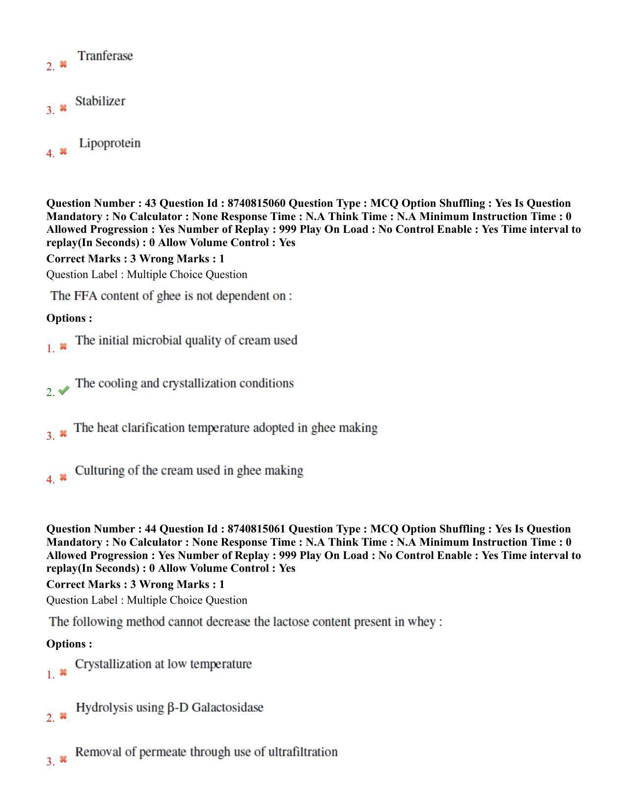 BHU RET Dairying Technology 2020 Question Paper  - Page 29