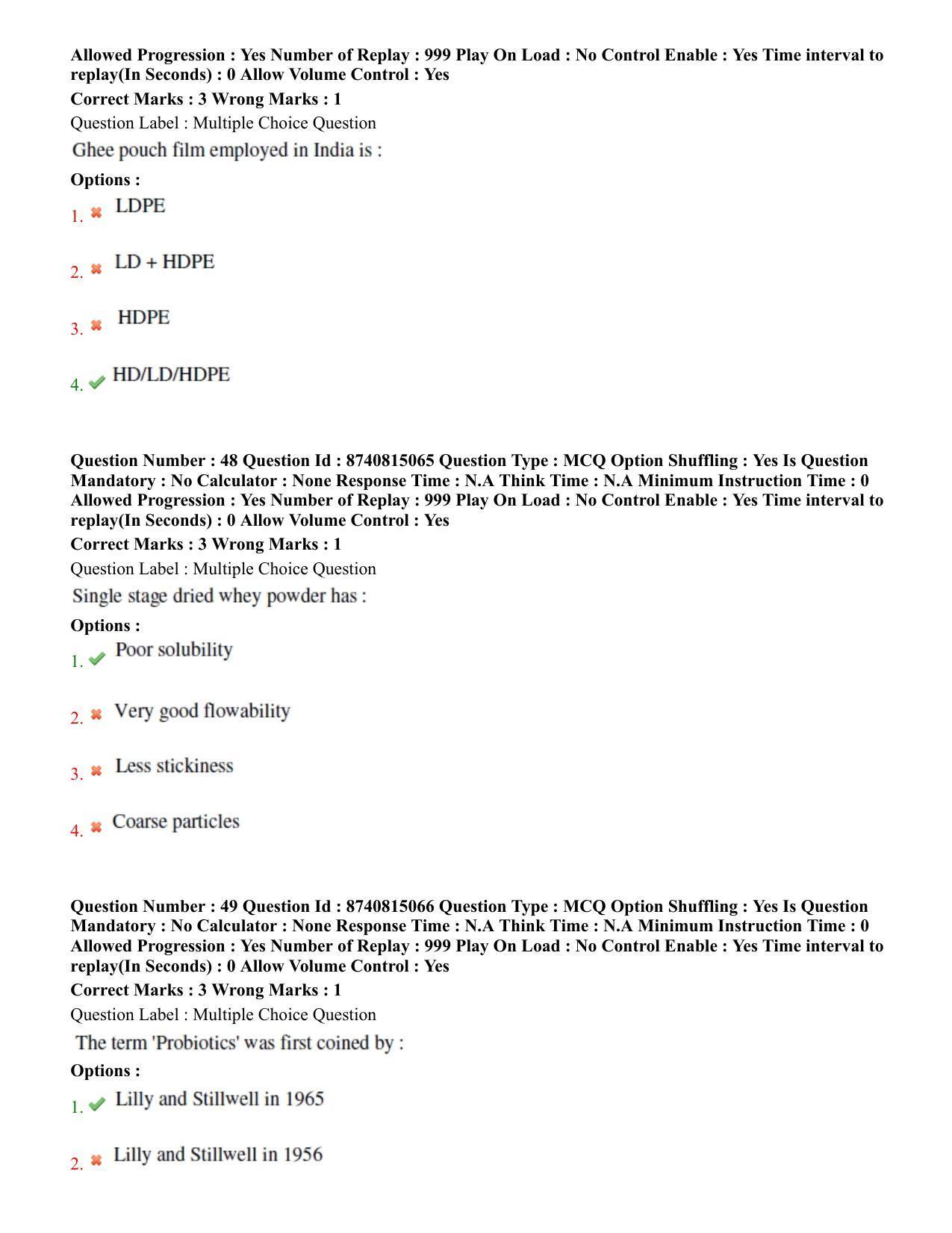 BHU RET Dairying Technology 2020 Question Paper  - Page 31
