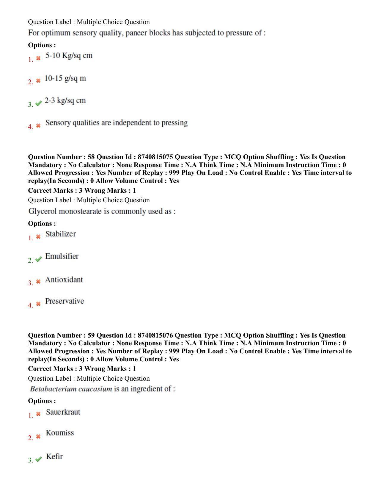 BHU RET Dairying Technology 2020 Question Paper  - Page 35