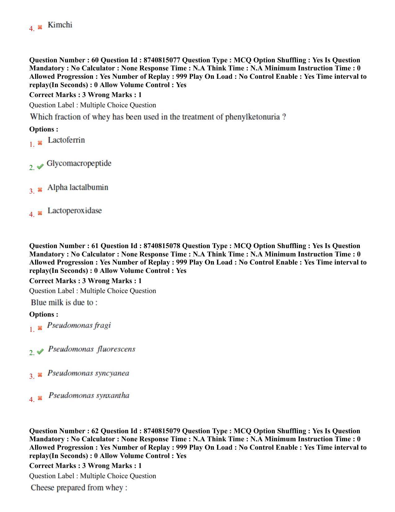 BHU RET Dairying Technology 2020 Question Paper  - Page 36