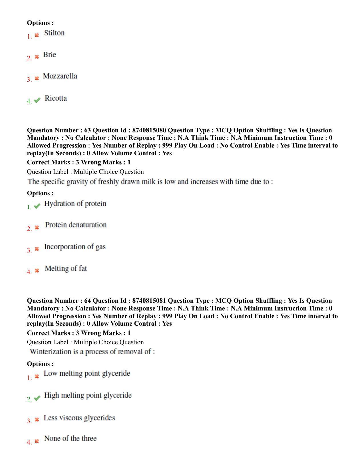 BHU RET Dairying Technology 2020 Question Paper  - Page 37