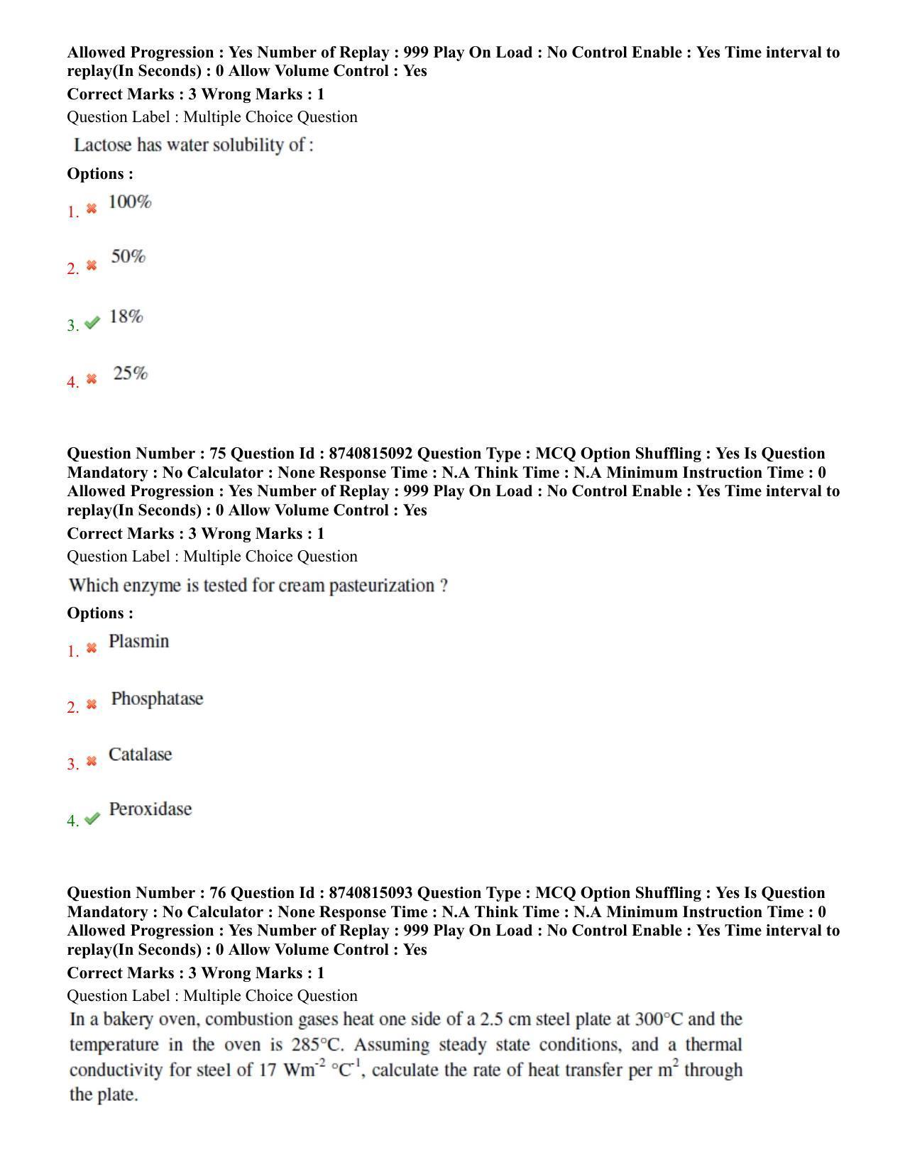 BHU RET Dairying Technology 2020 Question Paper  - Page 42