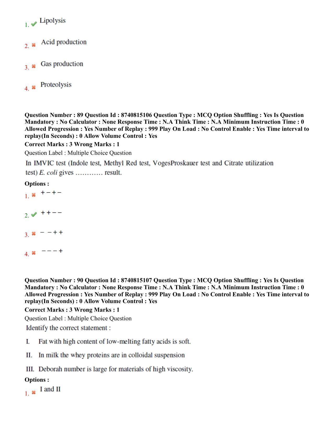 BHU RET Dairying Technology 2020 Question Paper  - Page 48