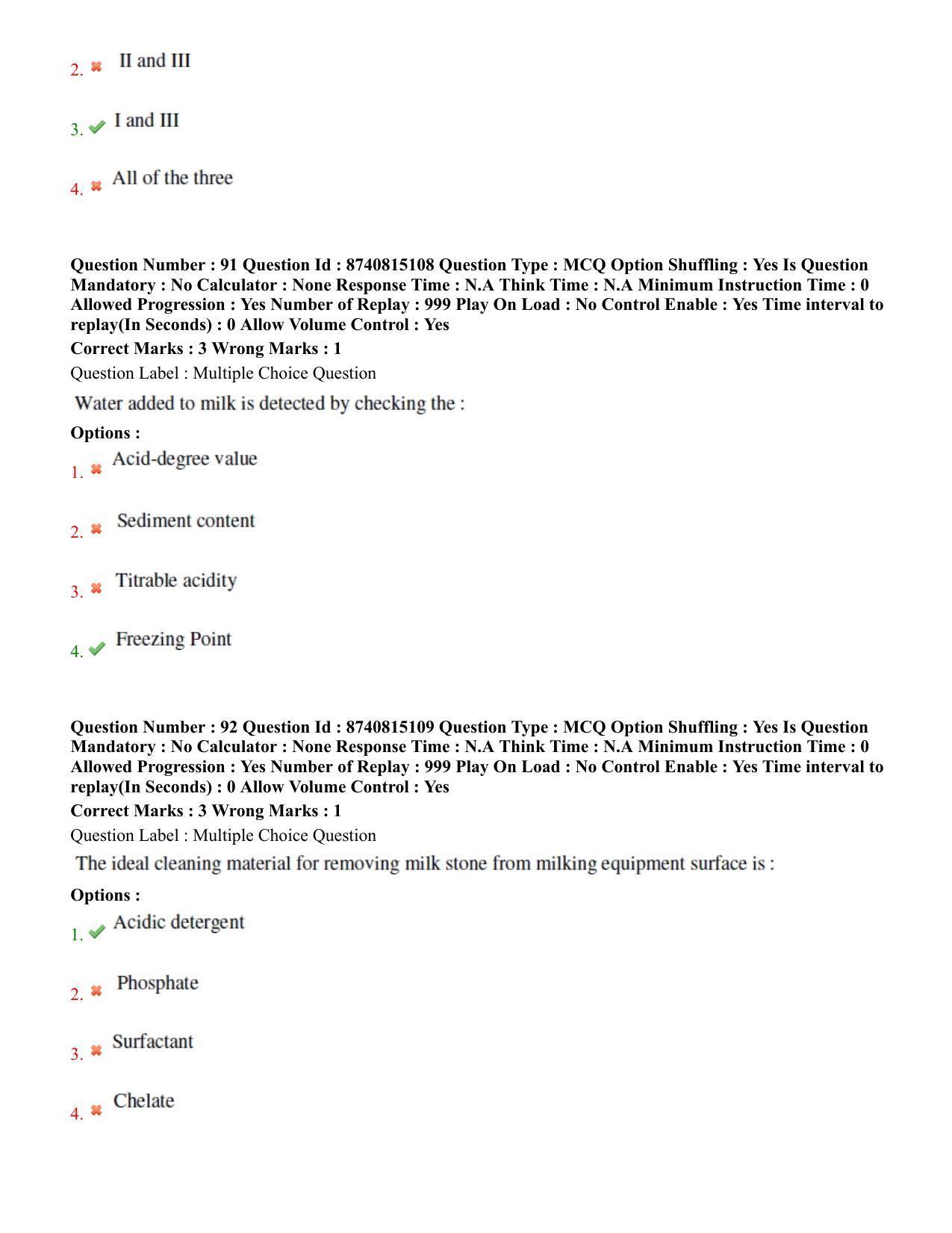 BHU RET Dairying Technology 2020 Question Paper  - Page 49