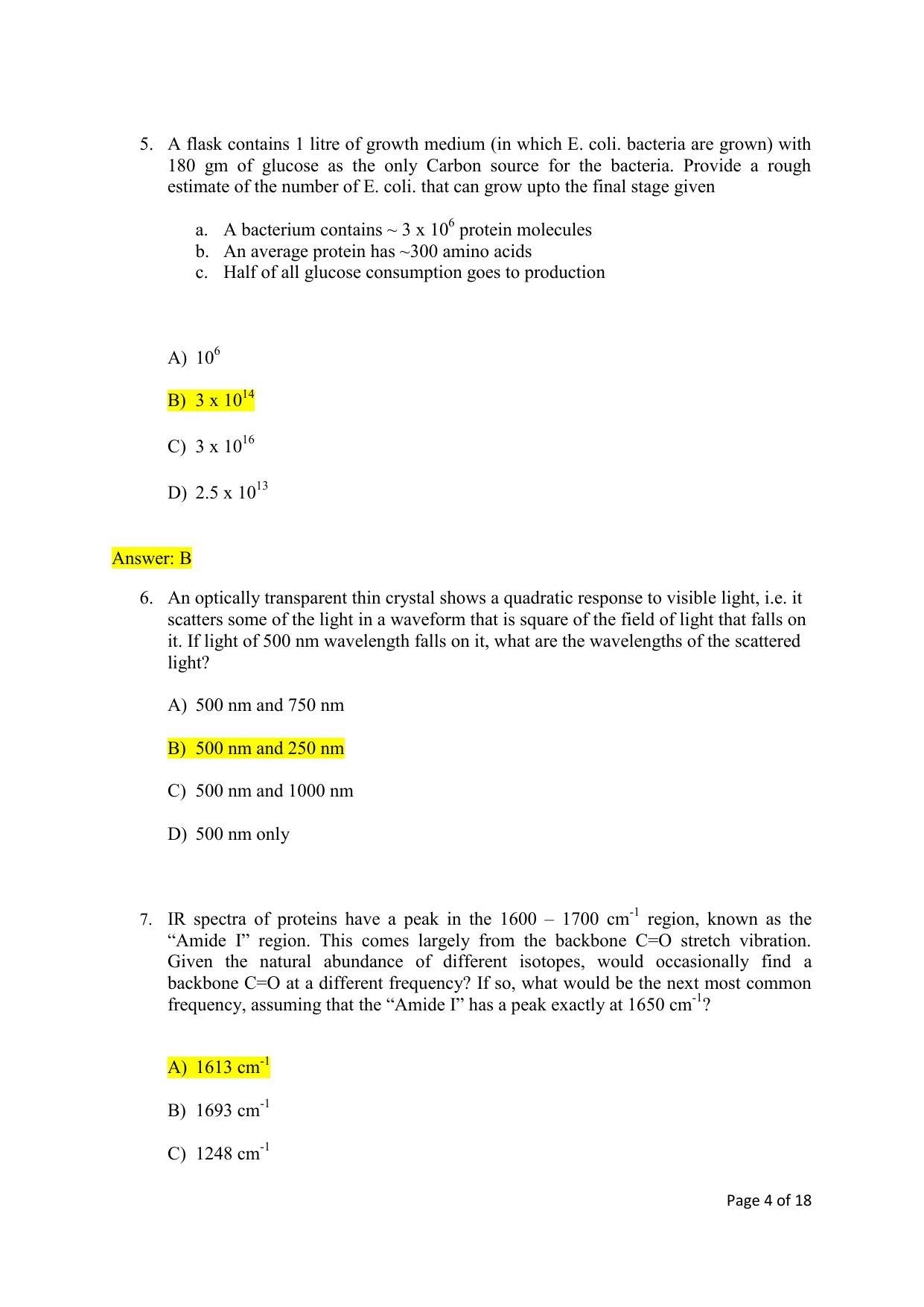 TIFR GS 2020 Chemistry Question Paper - Page 4