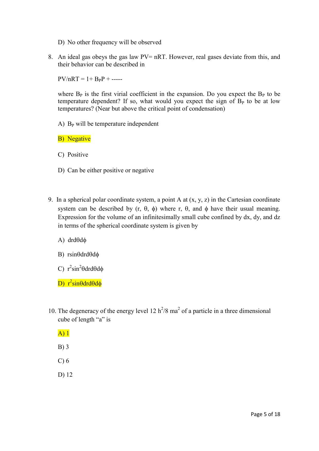 TIFR GS 2020 Chemistry Question Paper - Page 5