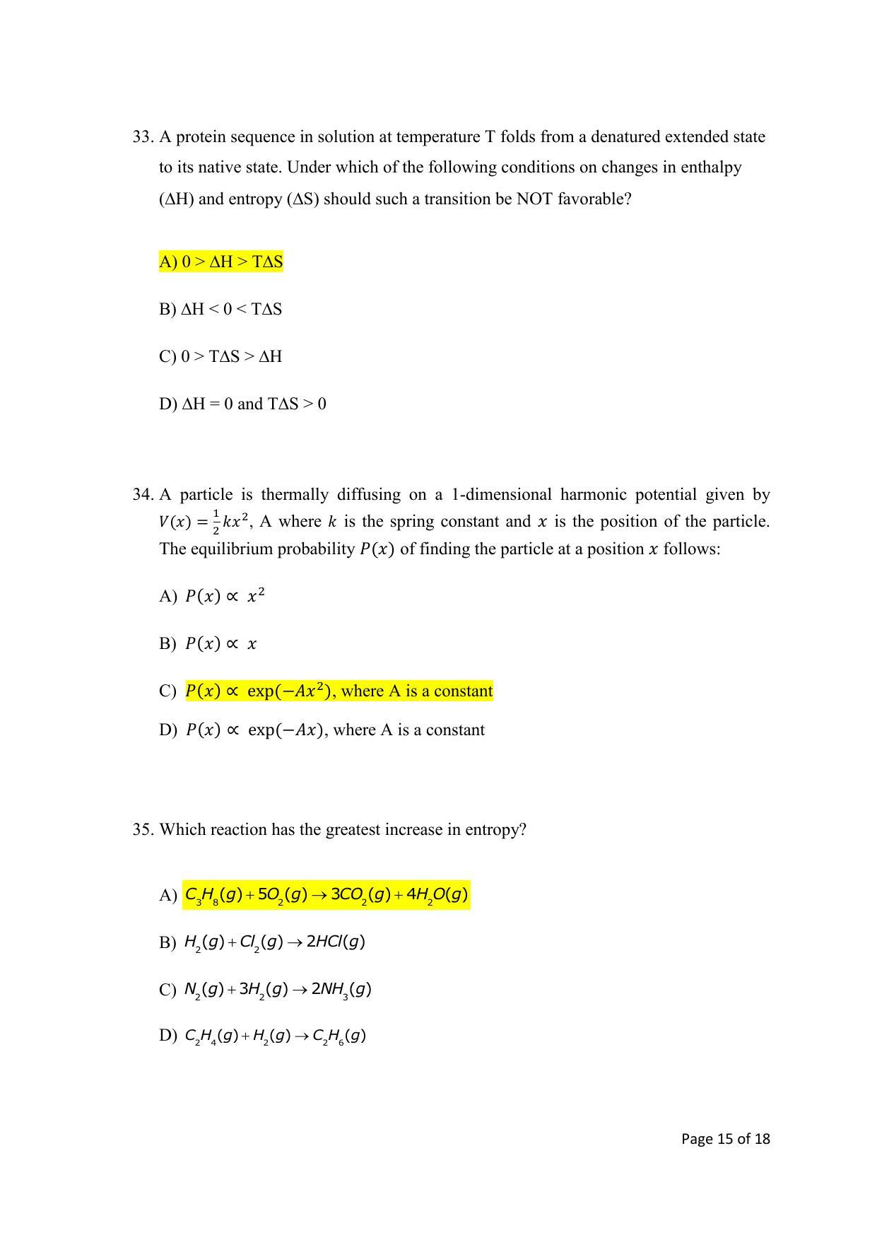 TIFR GS 2020 Chemistry Question Paper - Page 15
