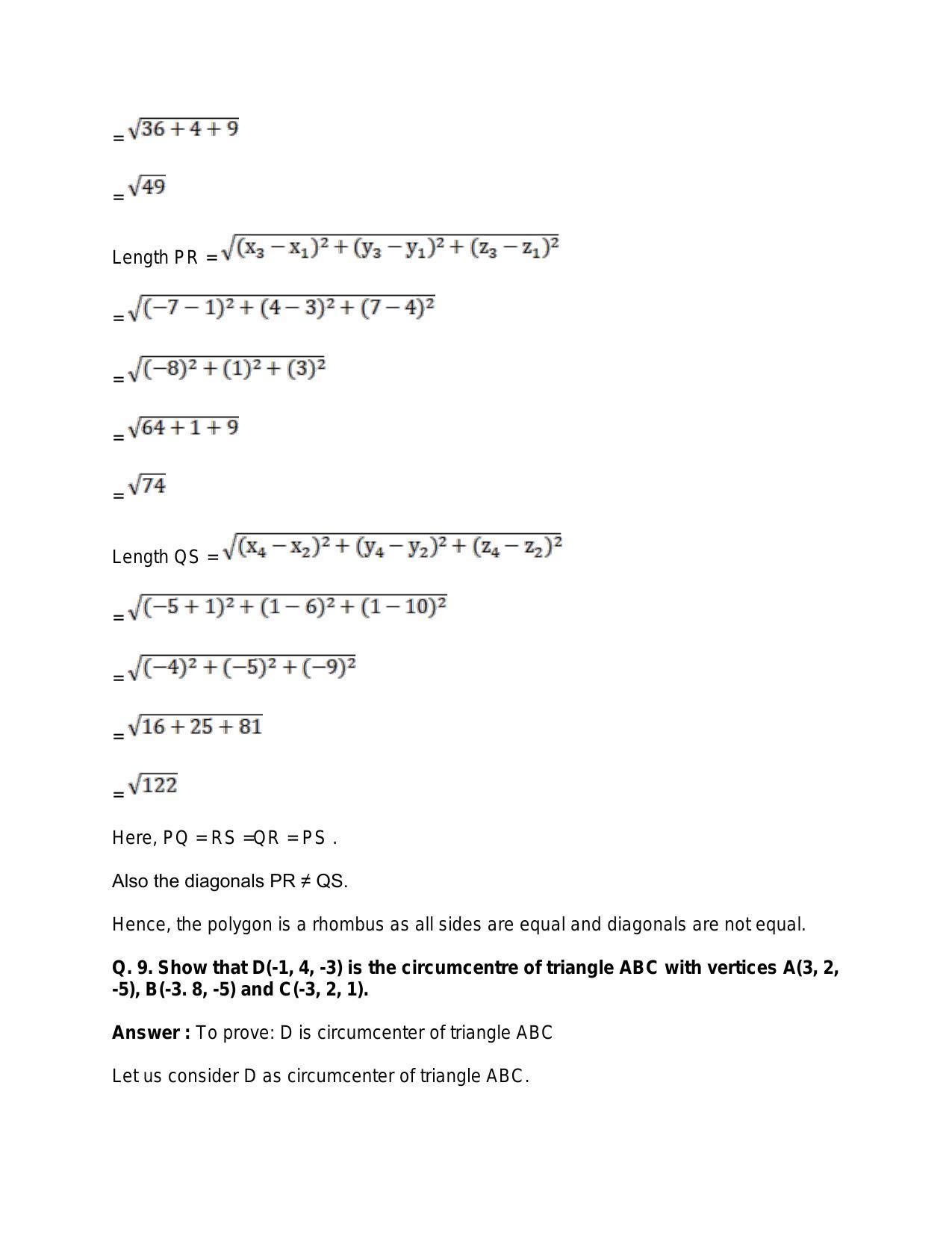 Chapter 26: GThree-Dimensional Geometry: RS Aggarwal Class 11 Solutions  - Page 19