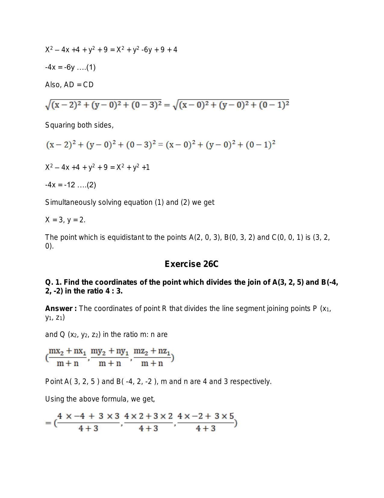 Chapter 26: GThree-Dimensional Geometry: RS Aggarwal Class 11 Solutions  - Page 32