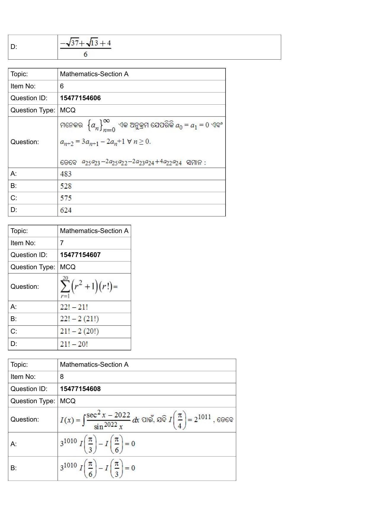JEE Mains 2022: BTech Odiya (Shift 2) 29-07-2022 Question Paper - Page 3