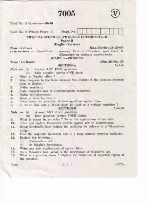 AP Inter 2nd Year Physical Sciences (Physics and Chemistry)-II May-2019-Vocational Question Paper