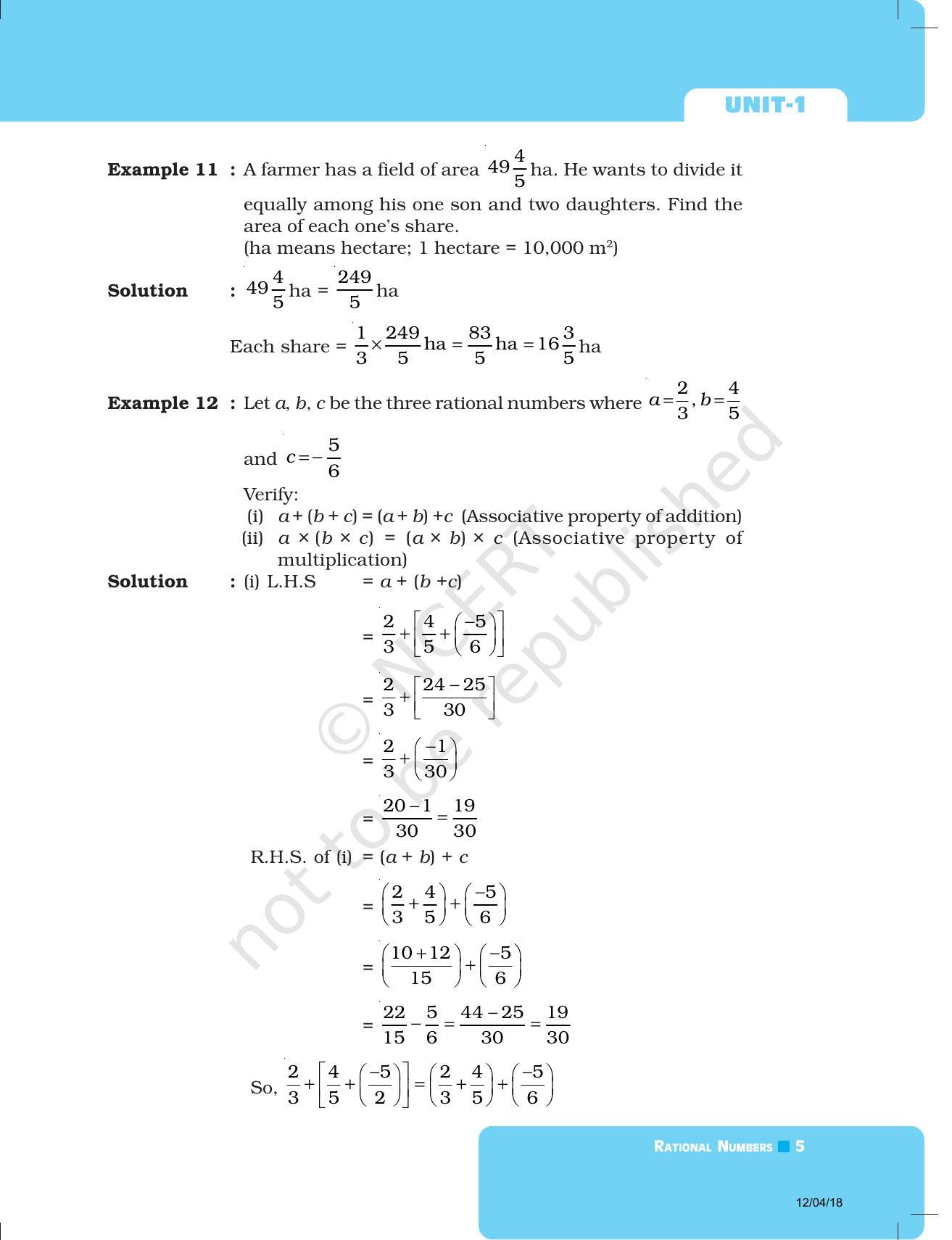 NCERT Exemplar Book for Class 8 Maths: Chapter 1-Rational Numbers - Page 5
