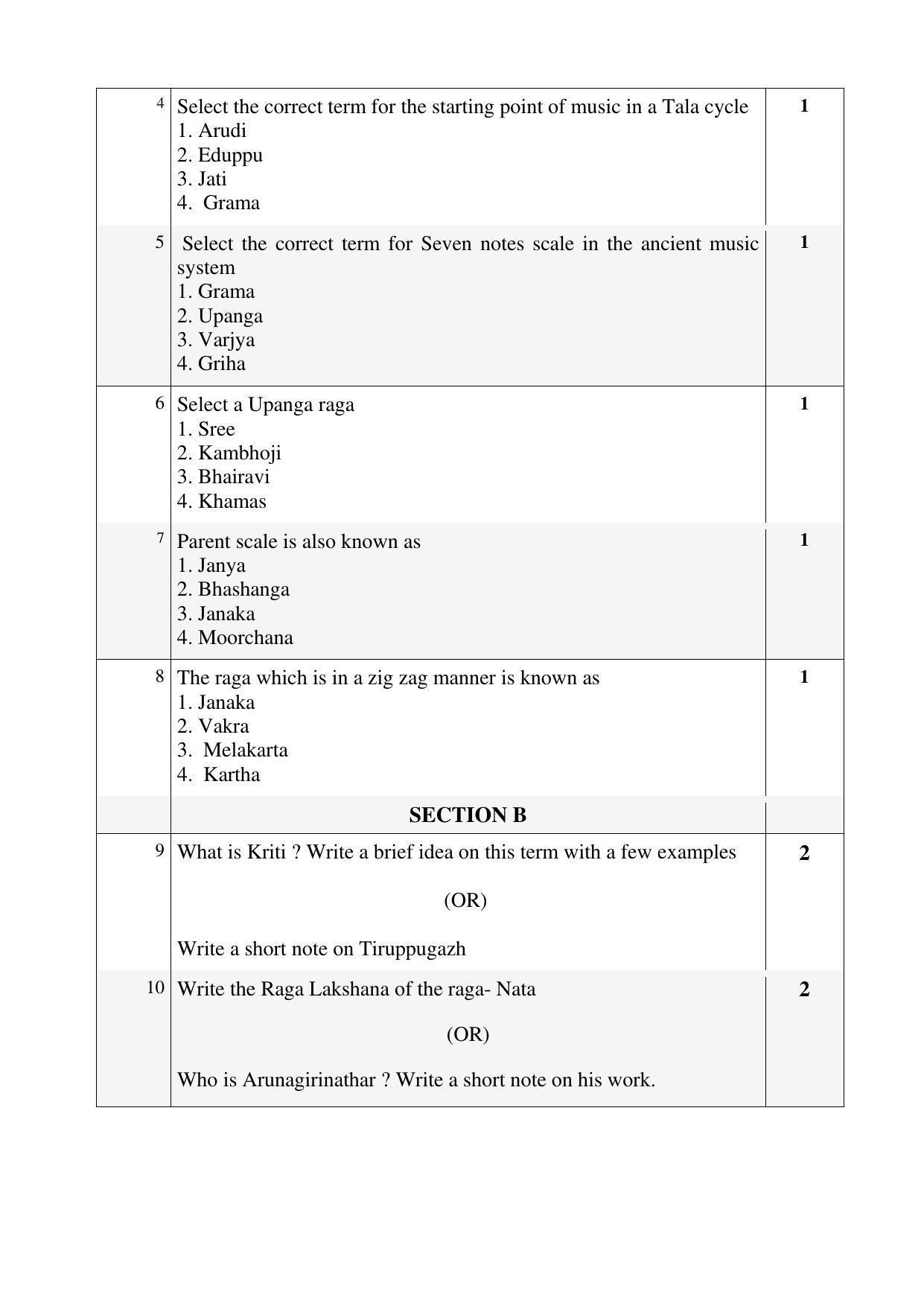 CBSE Class 12 Carnatic Melodic Sample Paper 2023 - Page 2