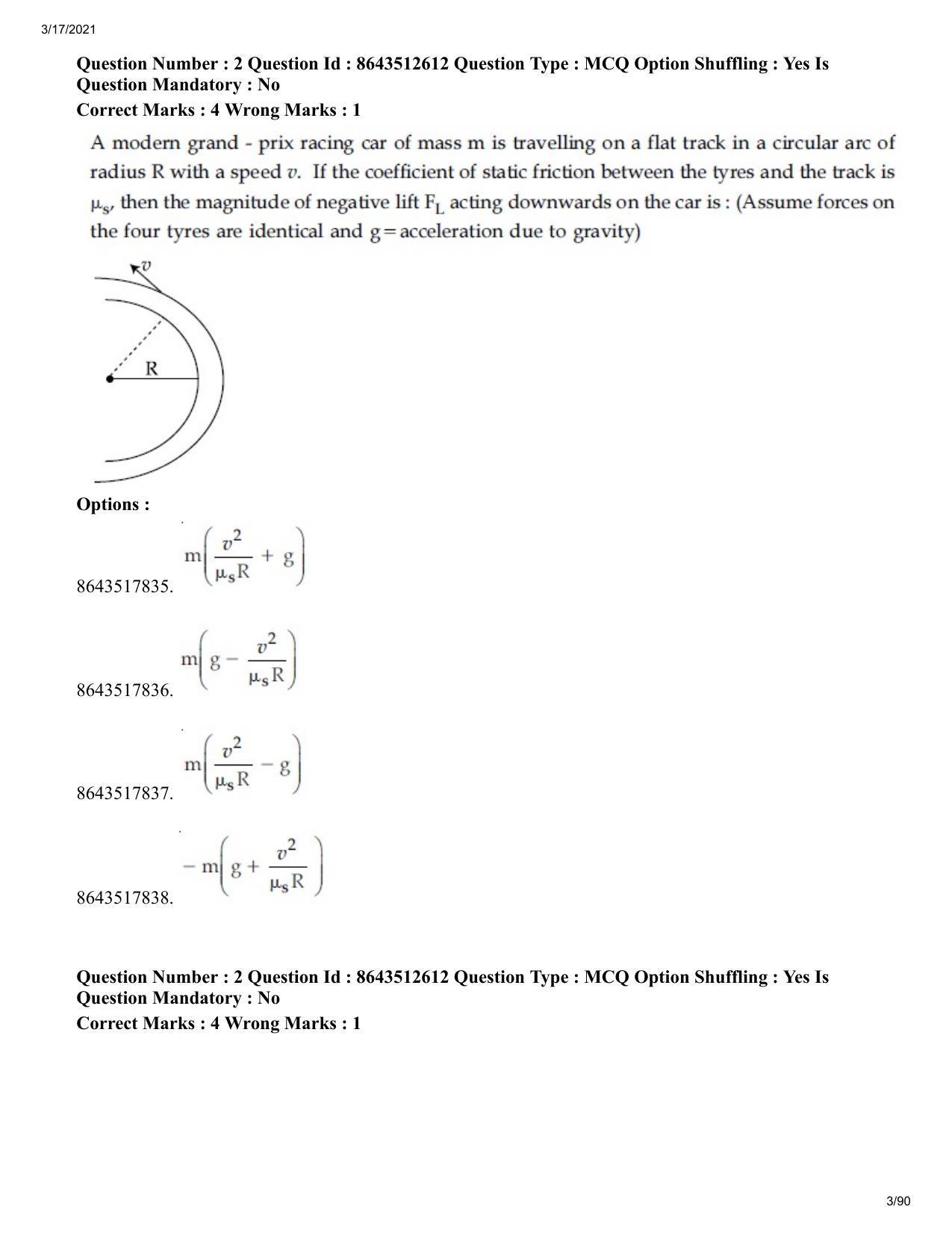 JEE Mains 2021: BTech EM (Shift 1) 17-03-2021 Question Paper - Page 3