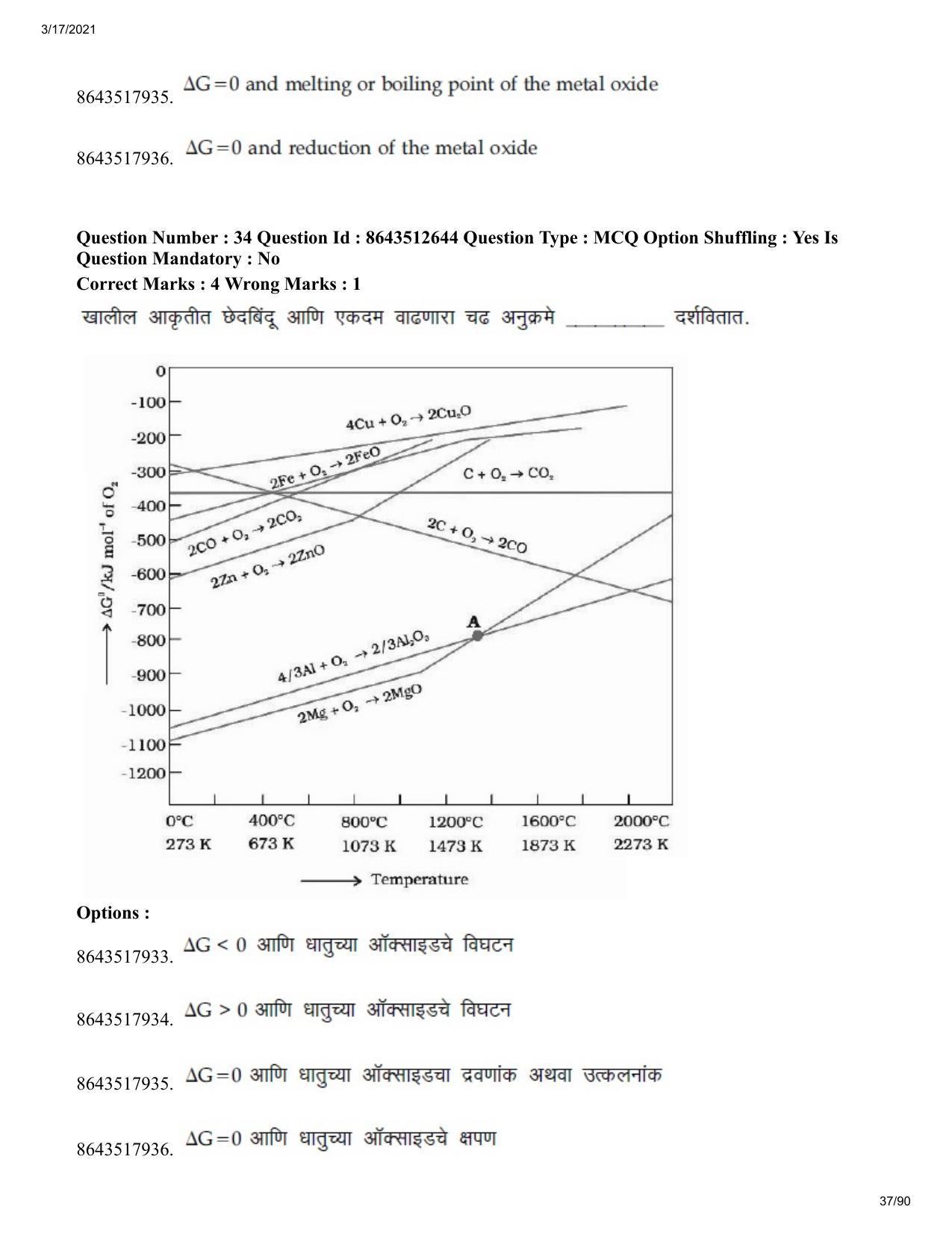 JEE Mains 2021: BTech EM (Shift 1) 17-03-2021 Question Paper - Page 37