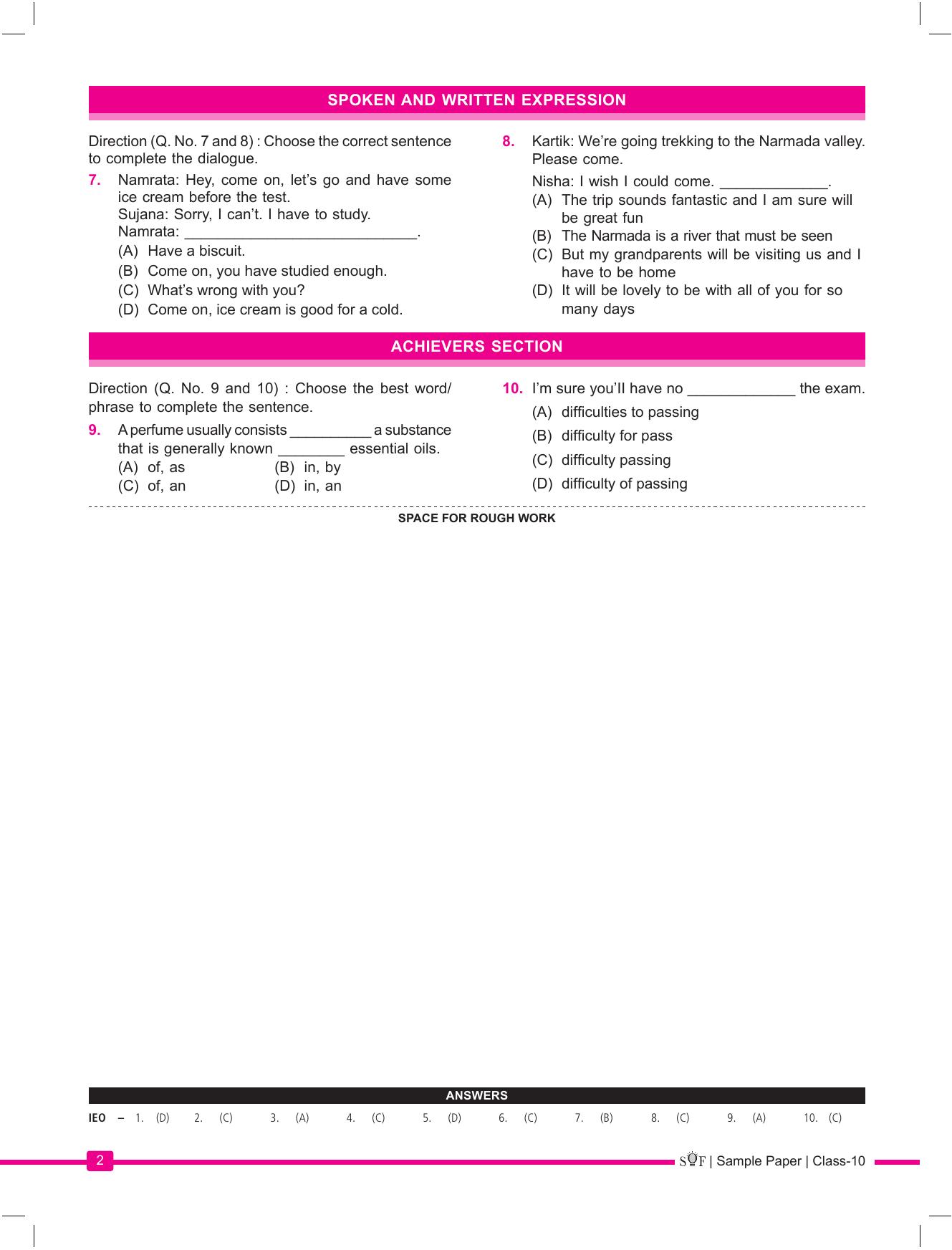 SOF IEO Class 10 (2023-2024) Sample Paper - Page 2