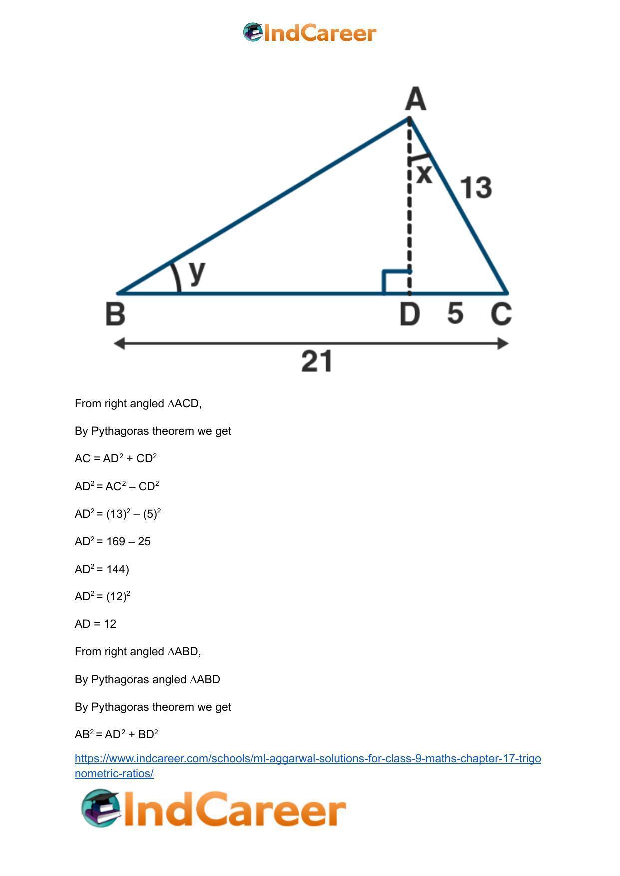 ML Aggarwal Solutions for Class 9 Maths Chapter 17- Trigonometric Ratios - Page 9