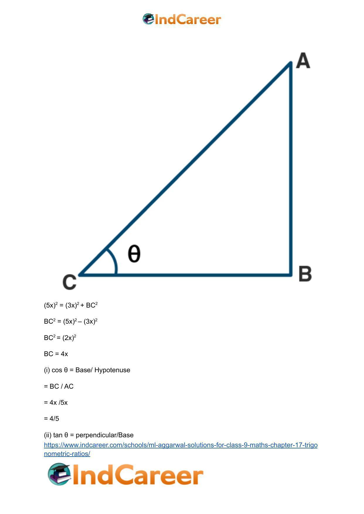 ML Aggarwal Solutions for Class 9 Maths Chapter 17- Trigonometric Ratios - Page 33