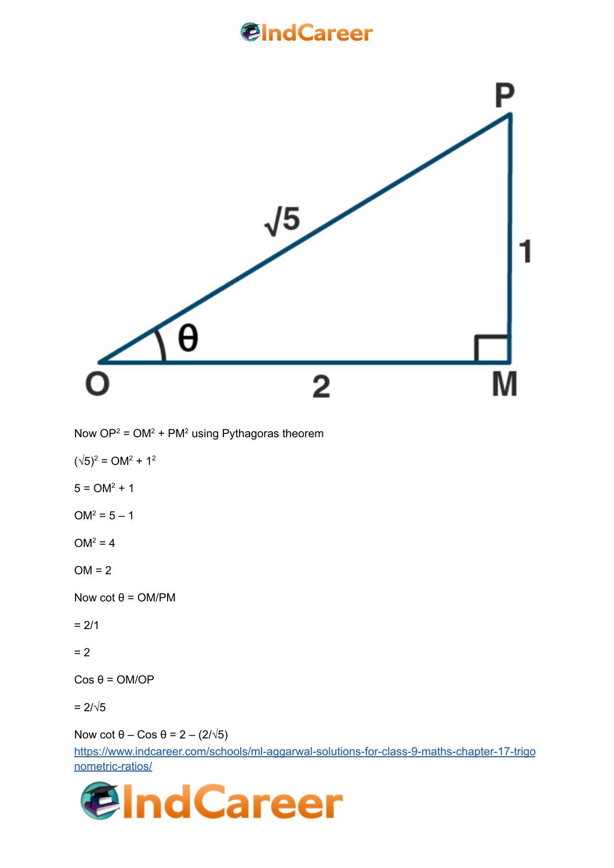 ML Aggarwal Solutions for Class 9 Maths Chapter 17- Trigonometric Ratios - Page 40