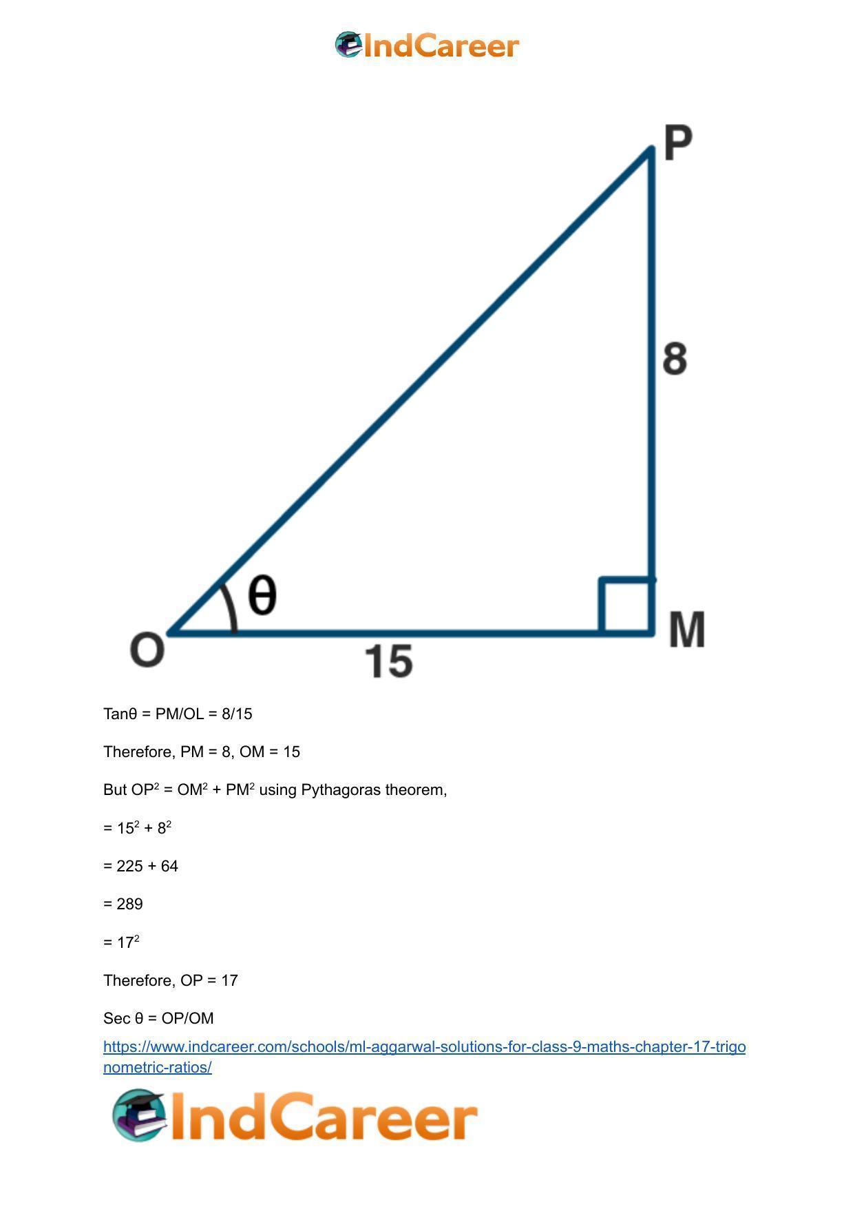 ML Aggarwal Solutions for Class 9 Maths Chapter 17- Trigonometric Ratios - Page 43