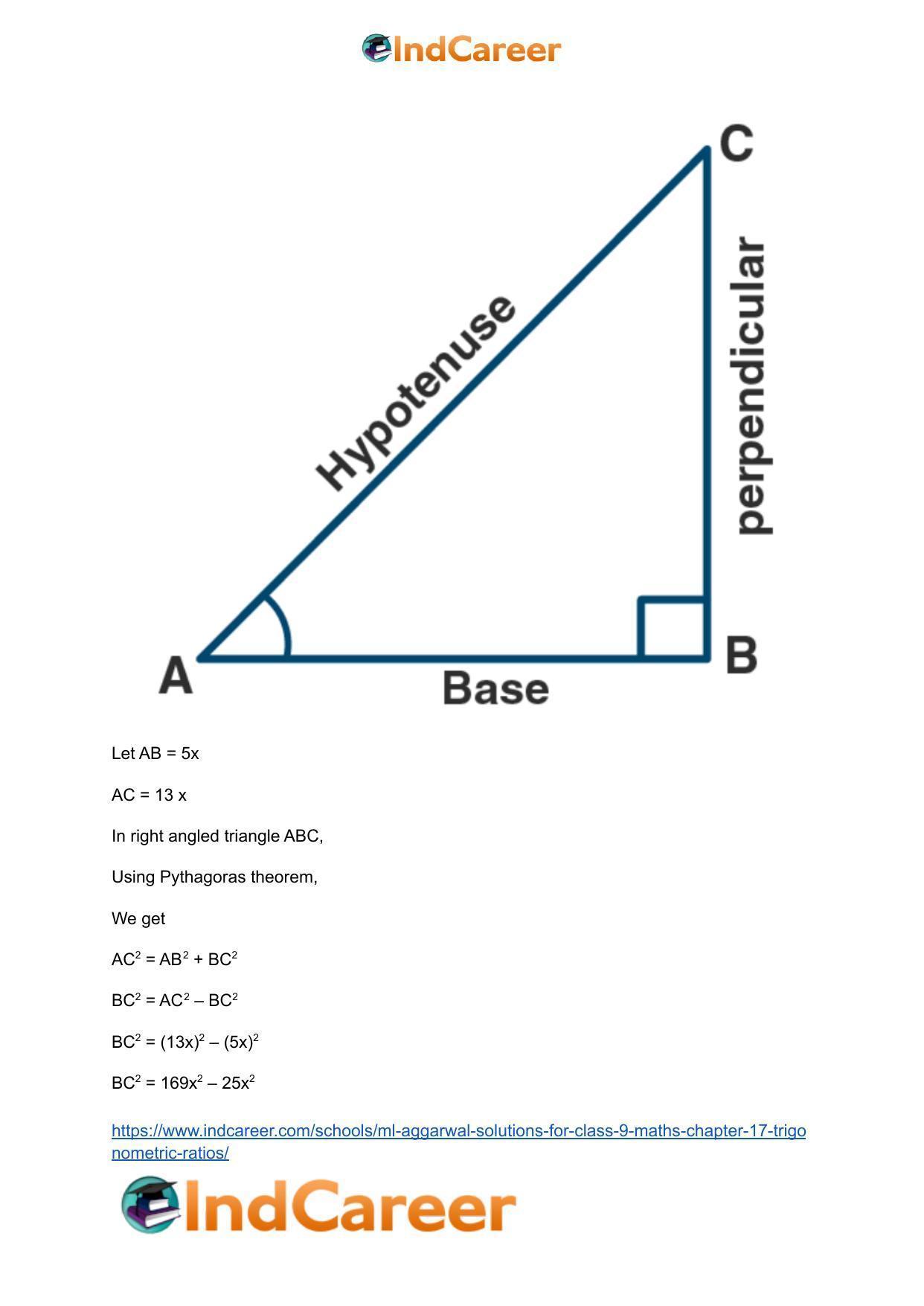 ML Aggarwal Solutions for Class 9 Maths Chapter 17- Trigonometric Ratios - Page 45