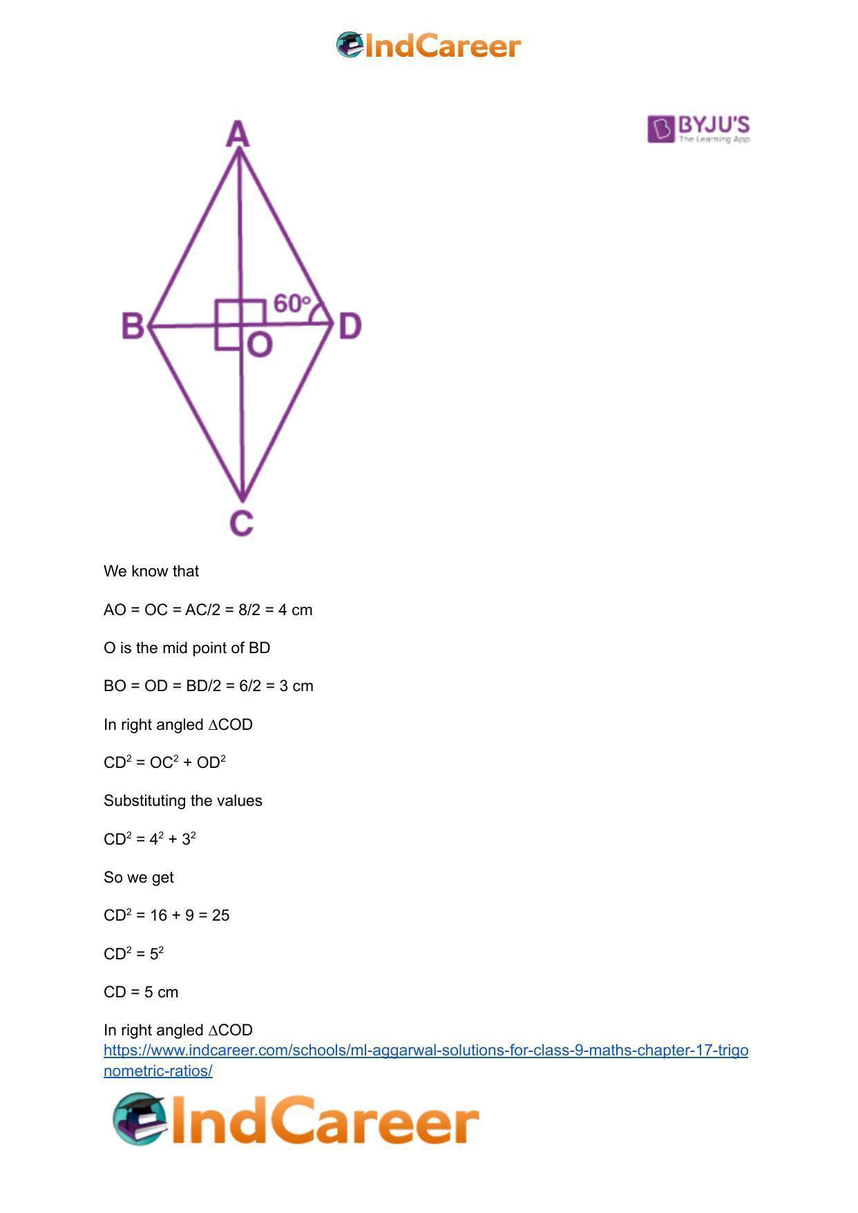 ML Aggarwal Solutions for Class 9 Maths Chapter 17- Trigonometric Ratios - Page 49
