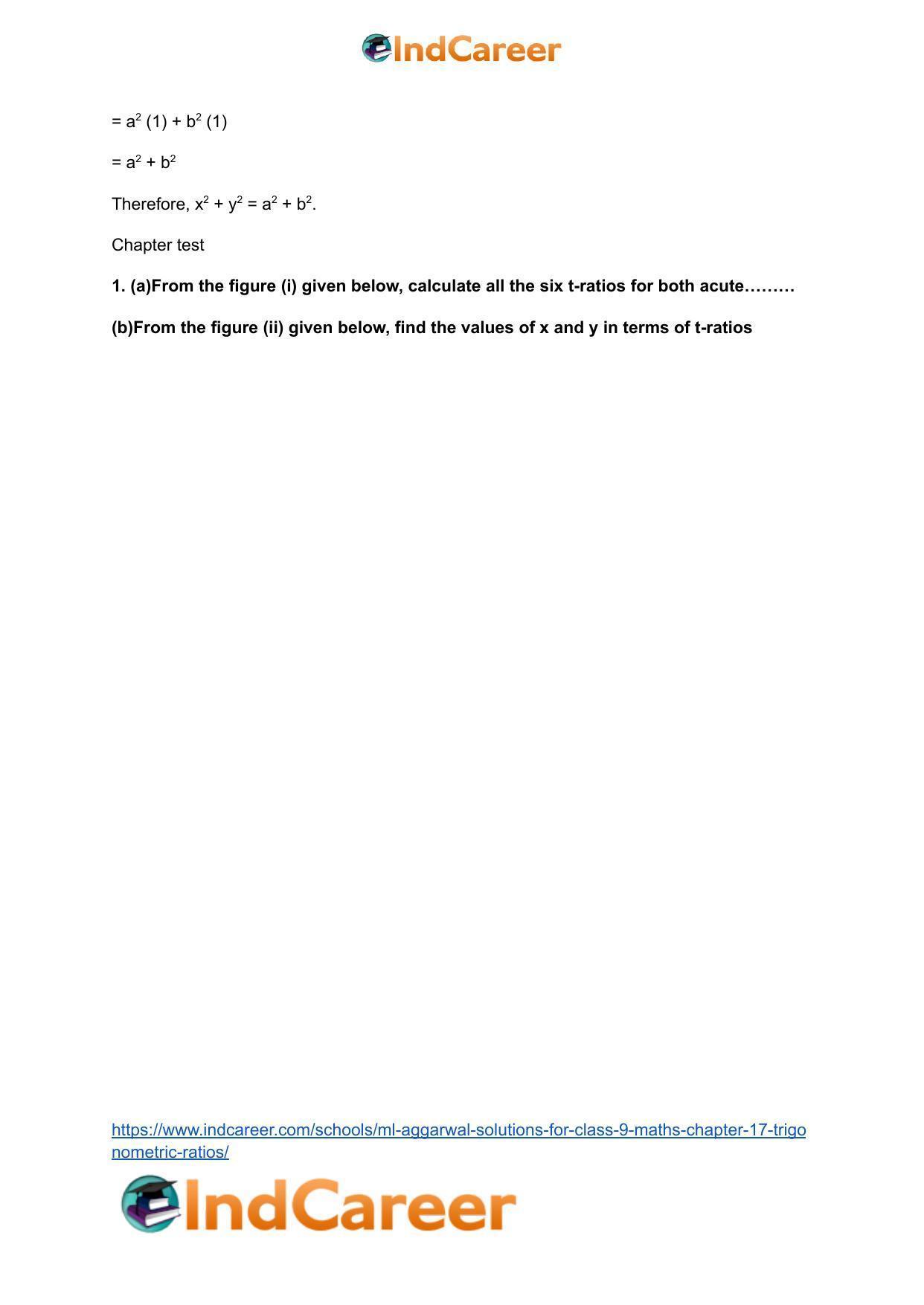 ML Aggarwal Solutions for Class 9 Maths Chapter 17- Trigonometric Ratios - Page 78