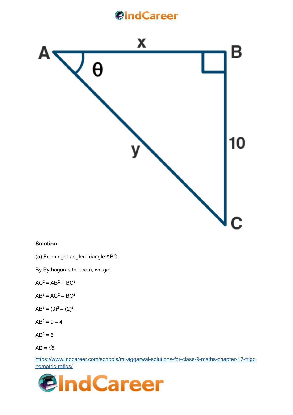 ML Aggarwal Solutions for Class 9 Maths Chapter 17- Trigonometric Ratios - Page 80